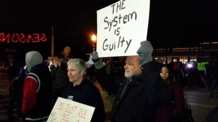 Protestors in Ferguson