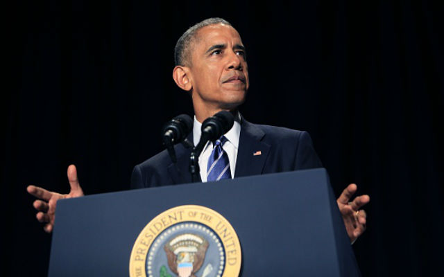 President Barack Obama speaks during the National Prayer Breakfast February 5, 2015 in Washington, DC. Obama reportedly spoke about groups like ISIS distorting religion and calling the Islamic terror group a 'death cult.' (Photo by Dennis Brack-Pool/Getty Images)