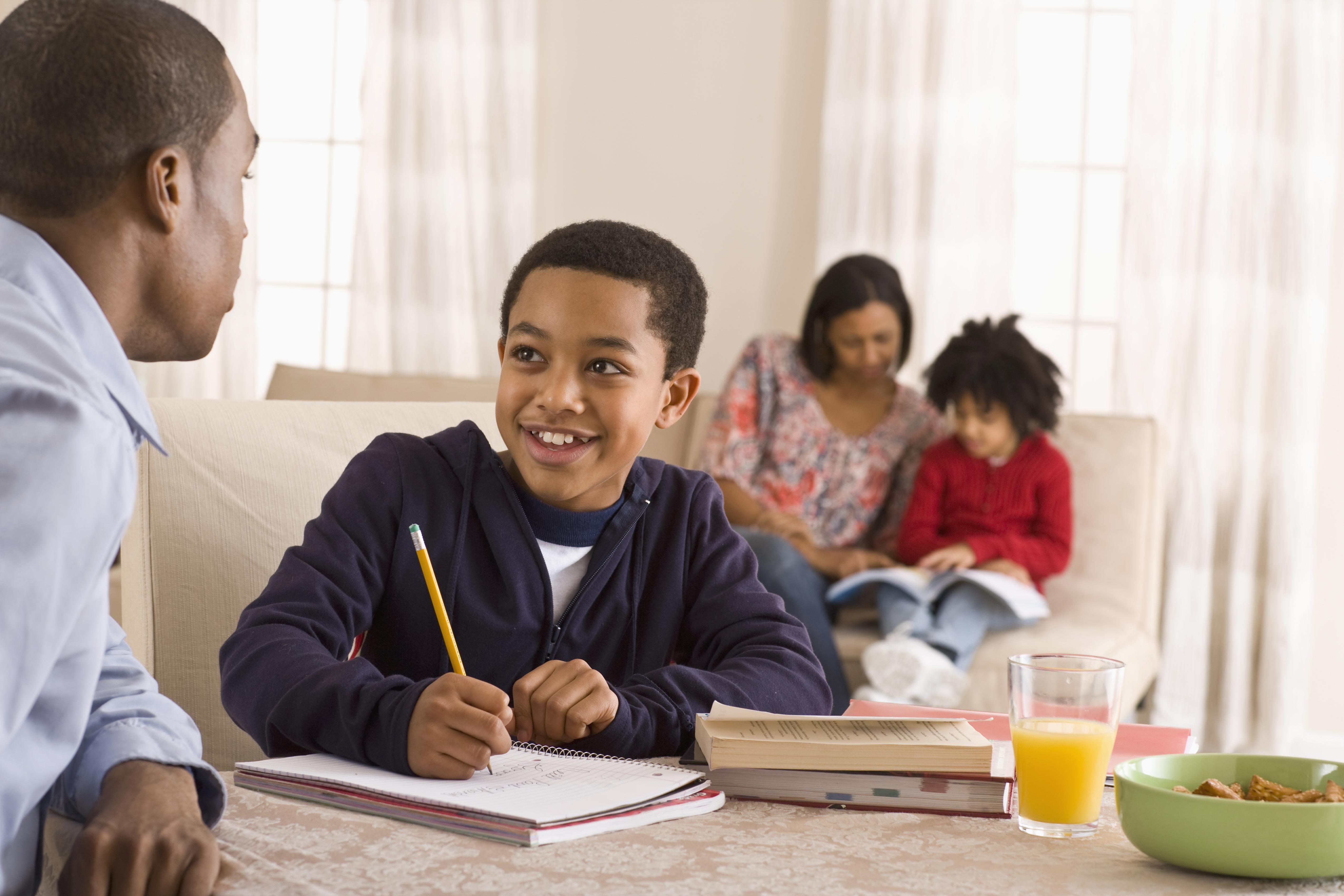 parents helping with home work