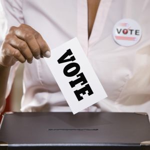 Woman voting