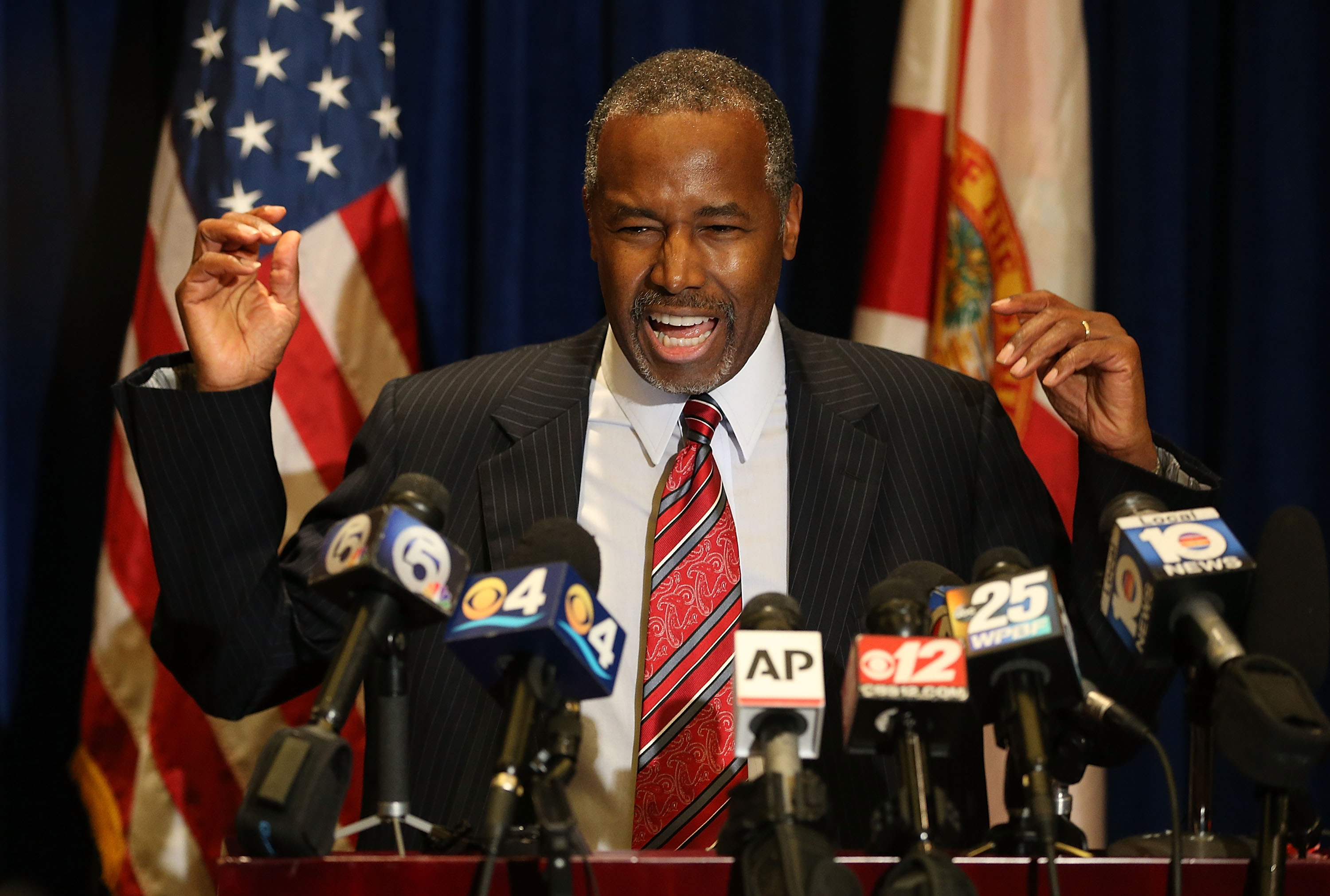 GOP Presidential Candidate Ben Carson Campaigns At Black Republican Caucus Of Southern Florida