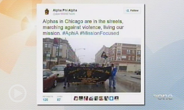 Alpha Phi Alpha Fraternity Protests Against Violence In Chicago