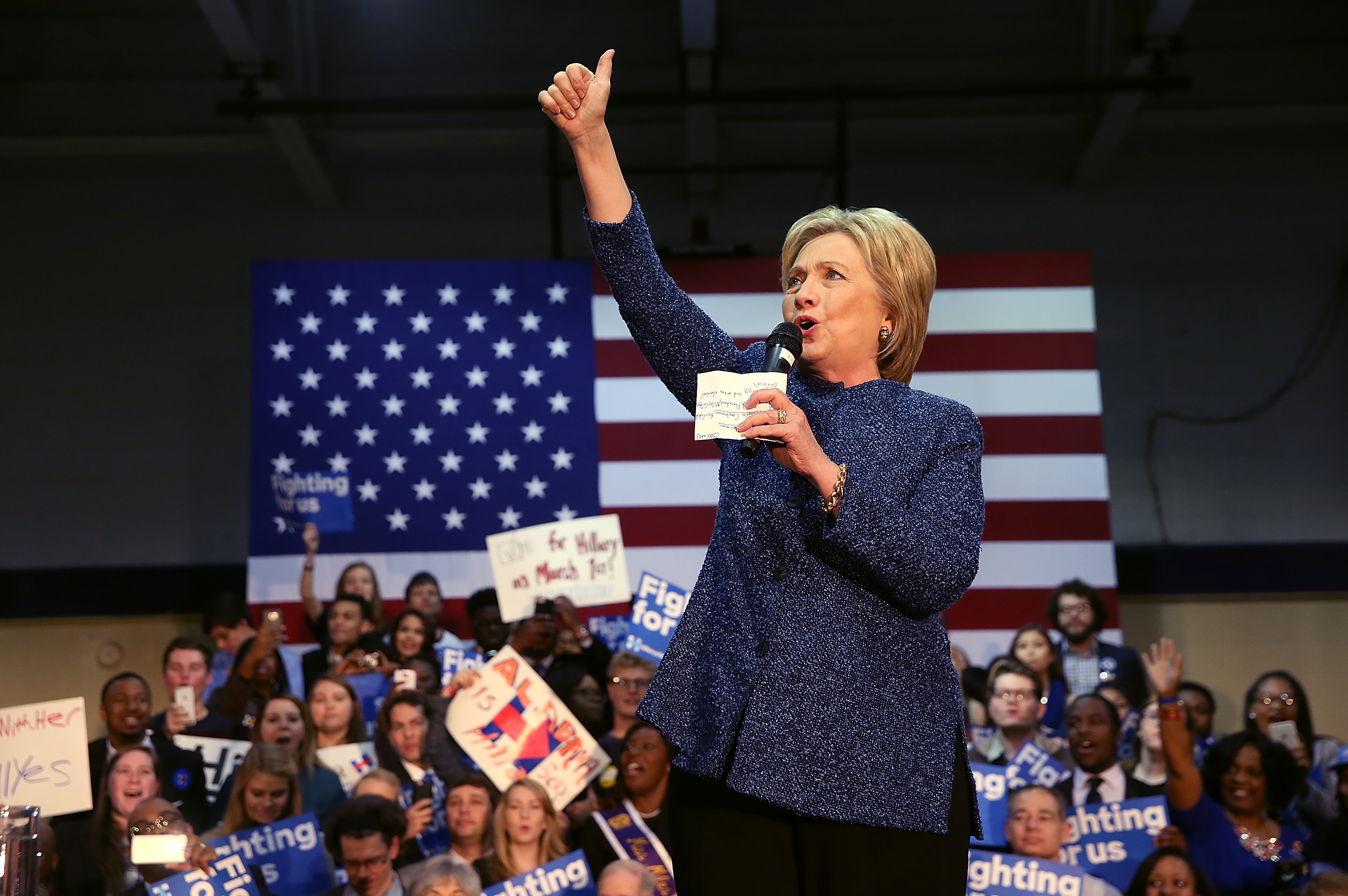 Hillary Clinton Attends Get Out The Vote Rally In Birmingham, Alabama