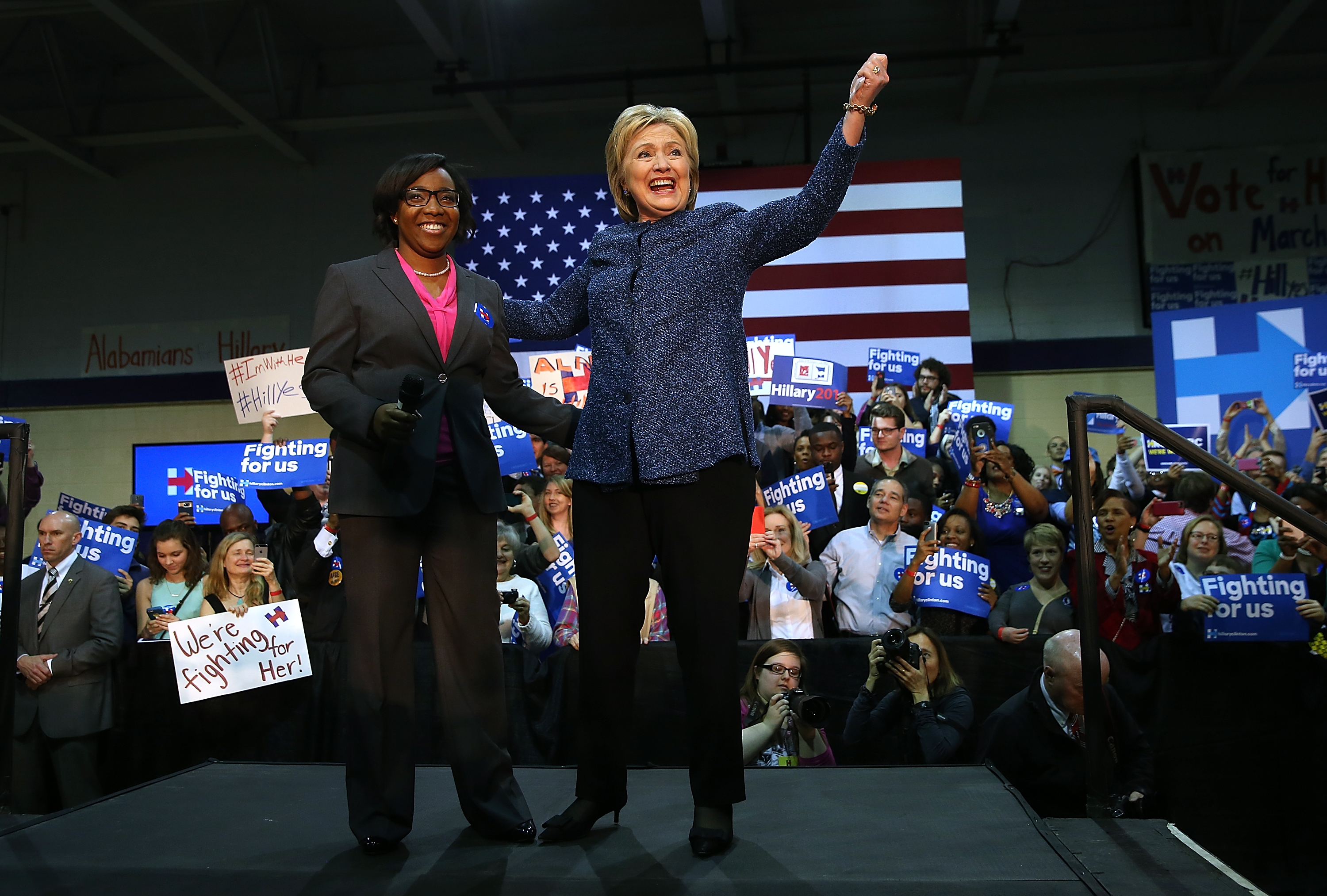 Hillary Clinton Attends Get Out The Vote Rally In Birmingham, Alabama