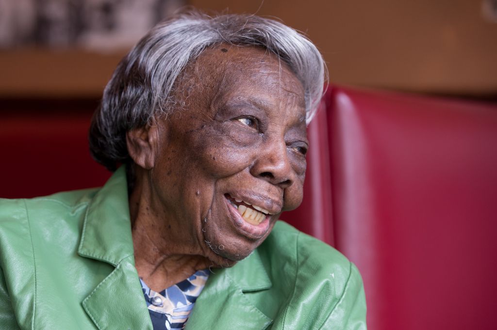 WASHINGTON, DC - FEBRUARY 22: 106 year-old Virginia McLaurin i