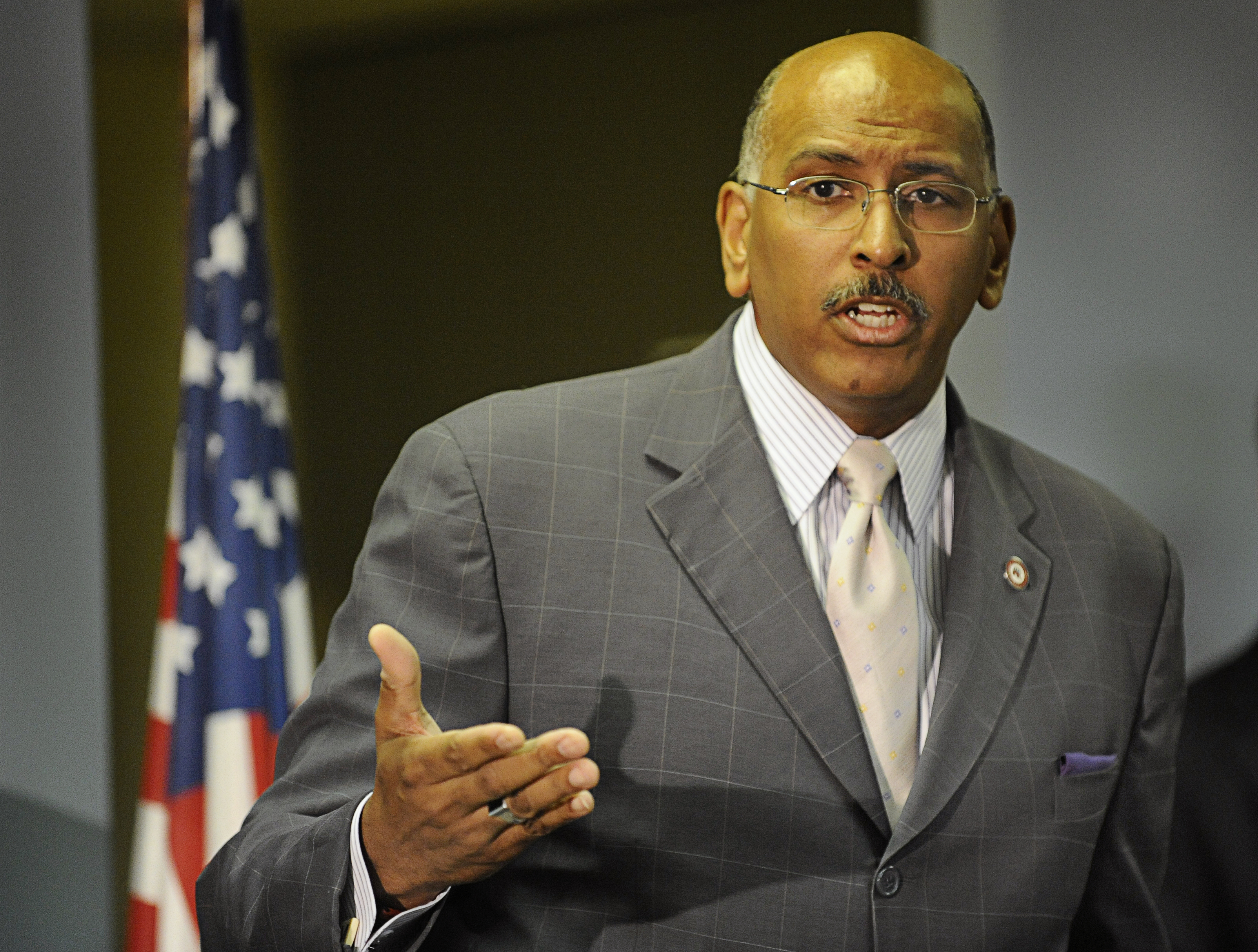 Chairman of the Republican National Committee, Michael Steele, addresses supporters and organizers in the Colorado GOP headquarters, in Greenwood Village, on Thursday morning, July 8, 2010. Diego J. Robles, The Denver Post