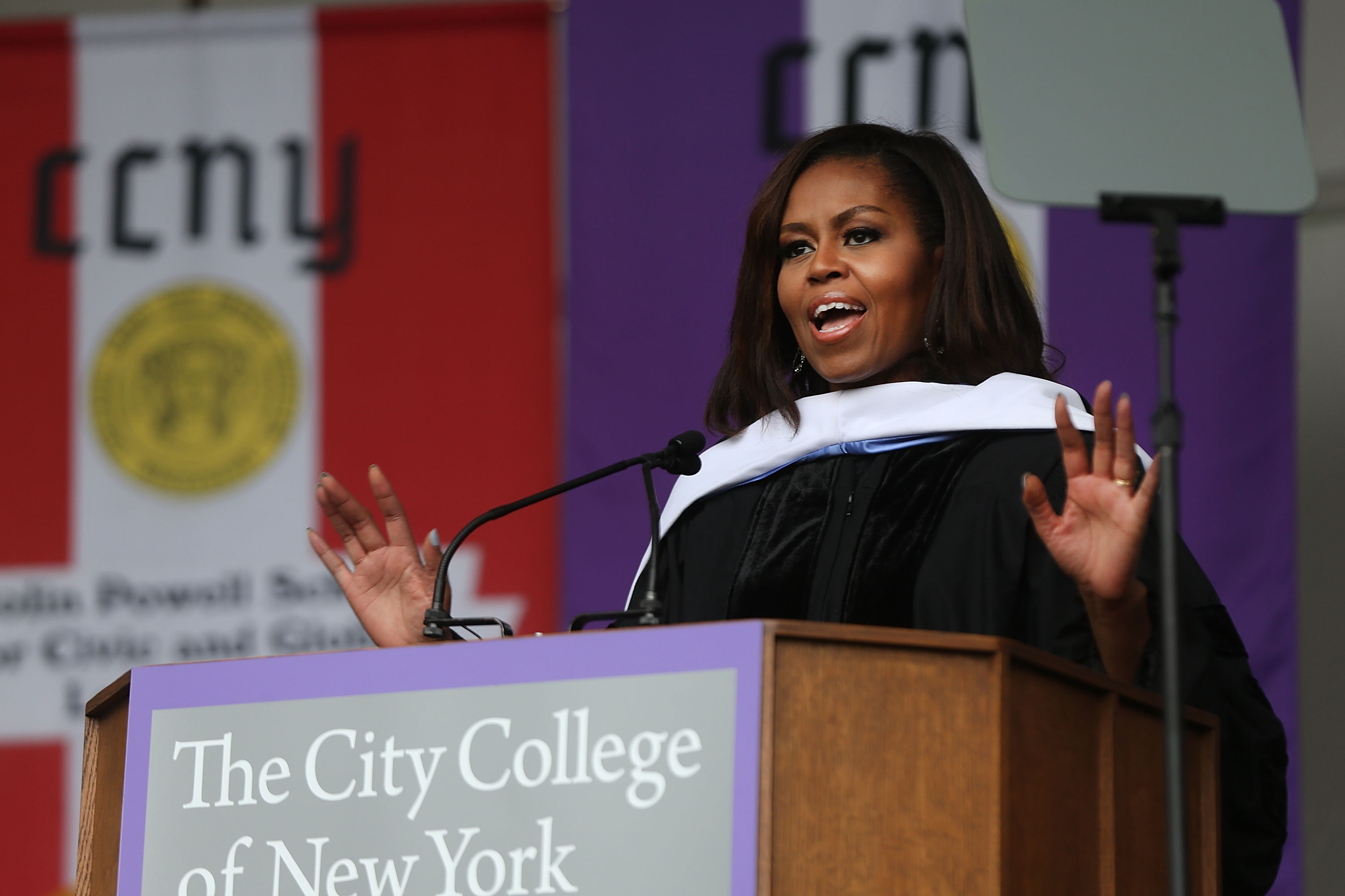 Michelle Obama Delivers Commencement Address At The City College Of New York