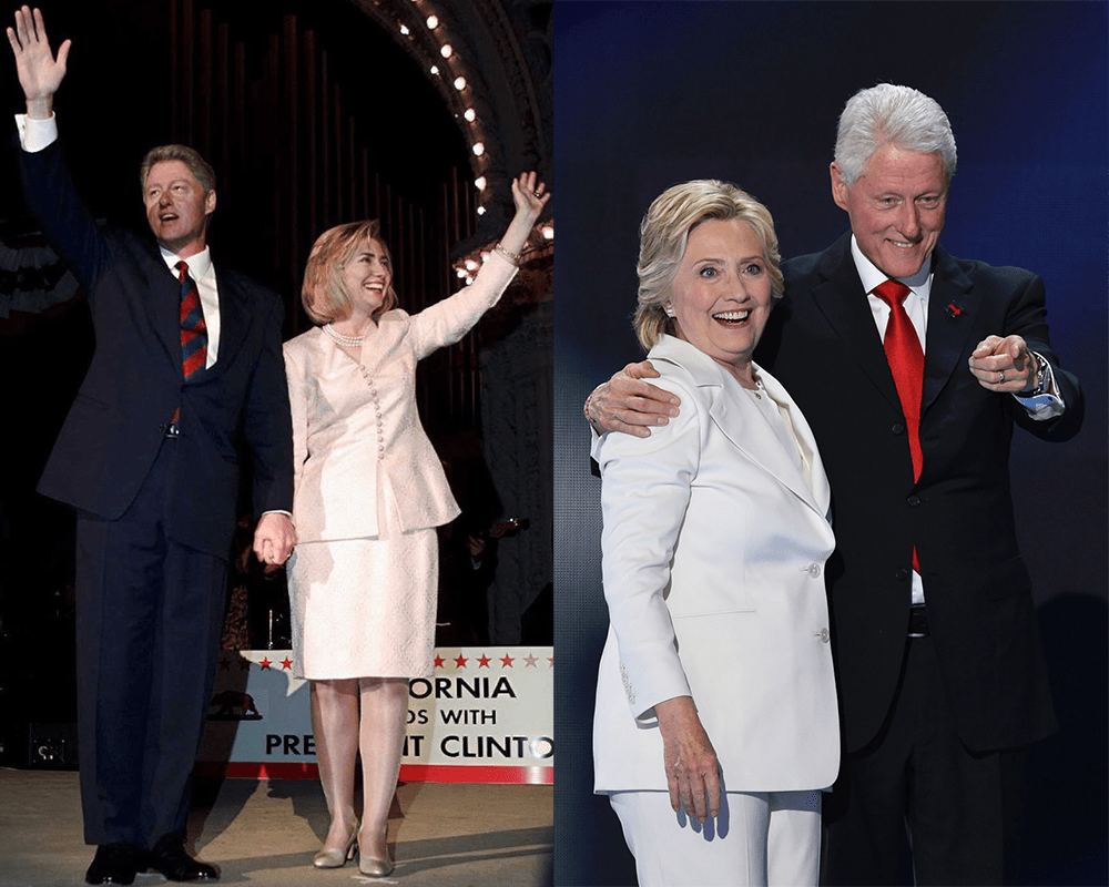 Hillary and Bill Clinton Then and Now