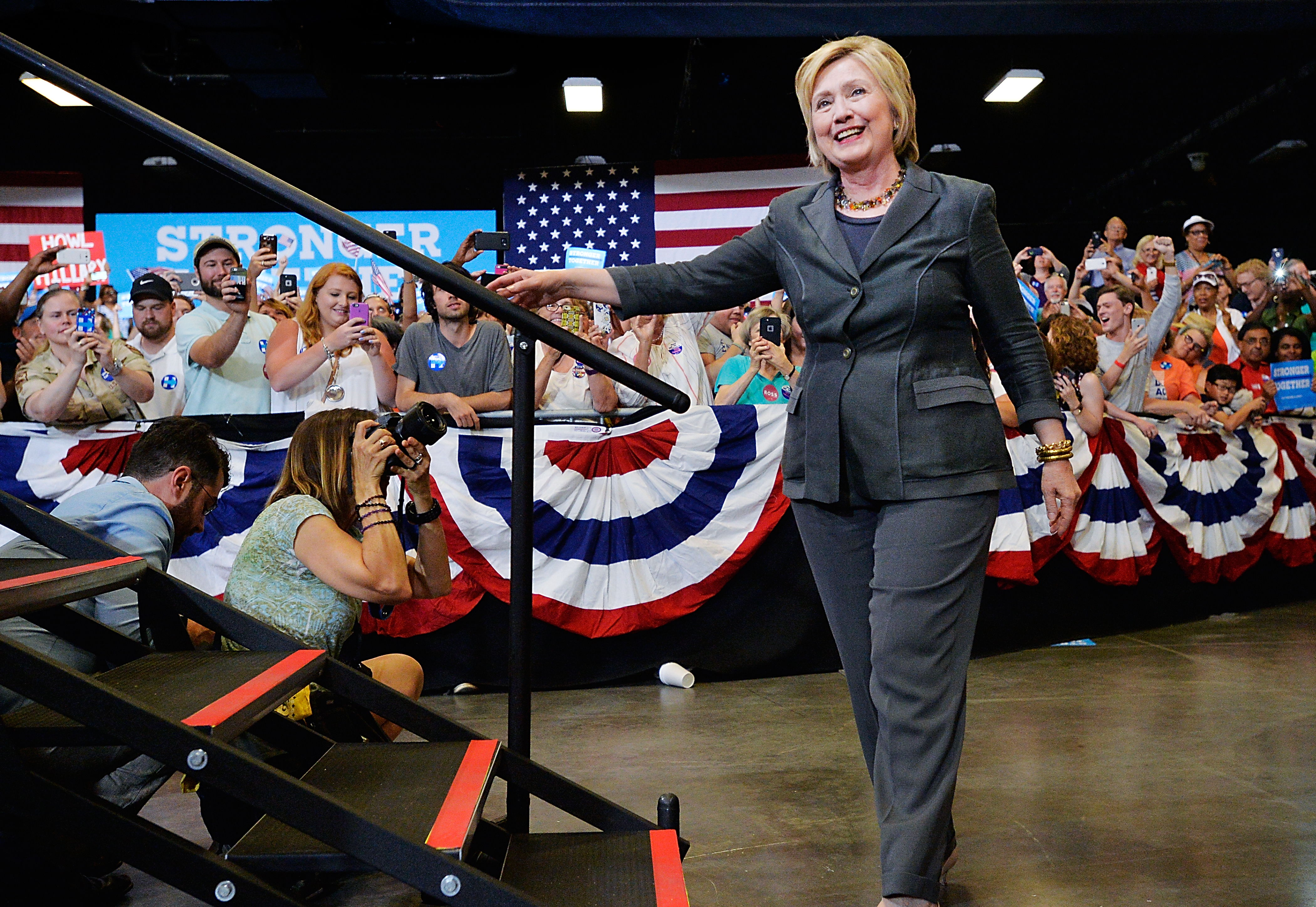 Hillary Clinton Campaigns In Raleigh, North Carolina