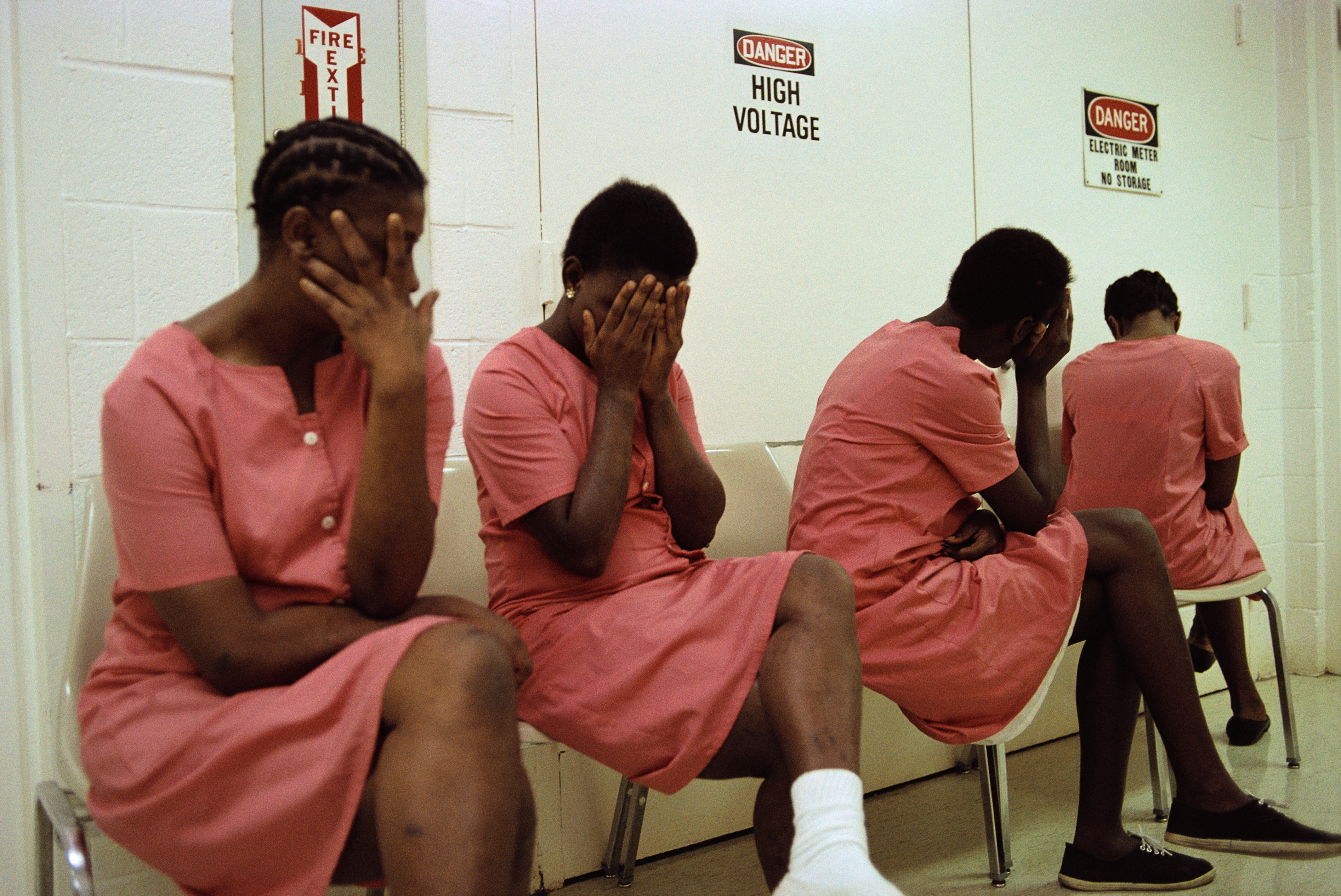 Female Inmates Hiding their Faces