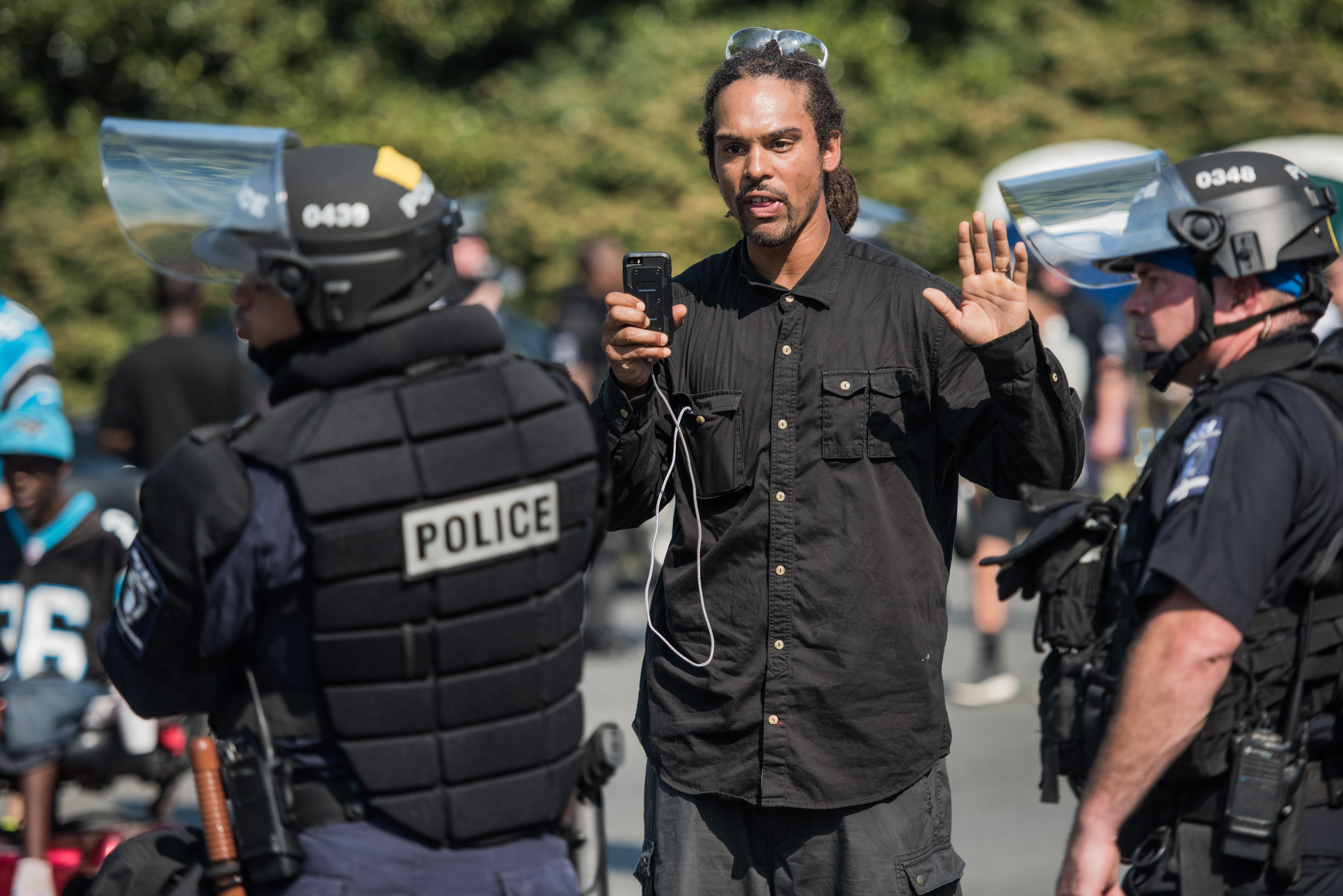 Protesters Demonstrate Against Police Shooting During Panthers Football Game In Charlotte
