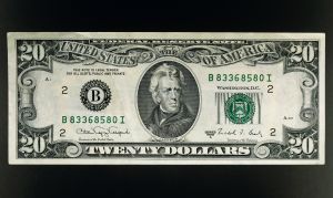 20 dollars banknote...