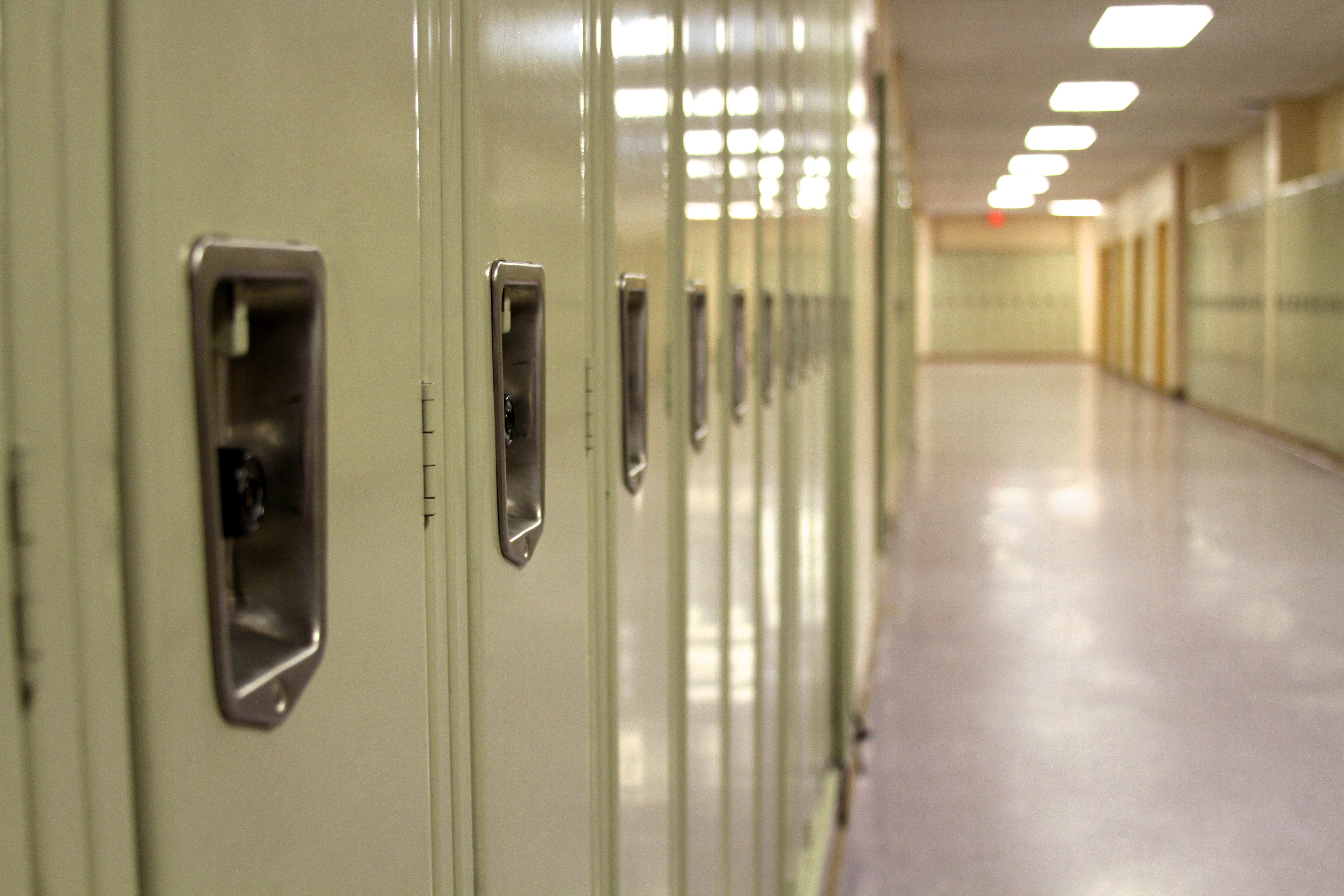 Lockers in an empty corridor