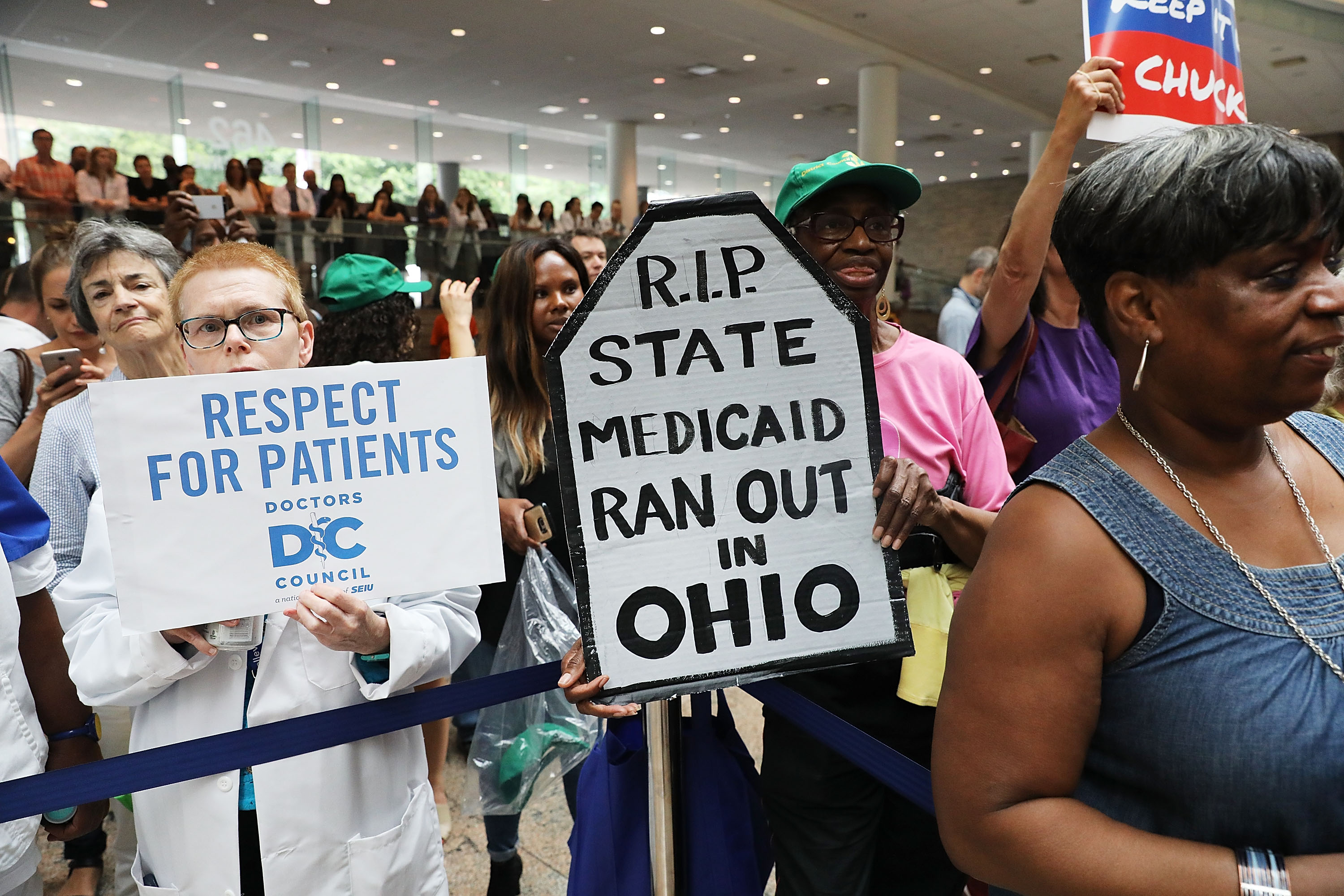 Sen. Schumer (D-NY) Speaks Out Against The GOP Health Care Bill At Bellevue Hospital In New York