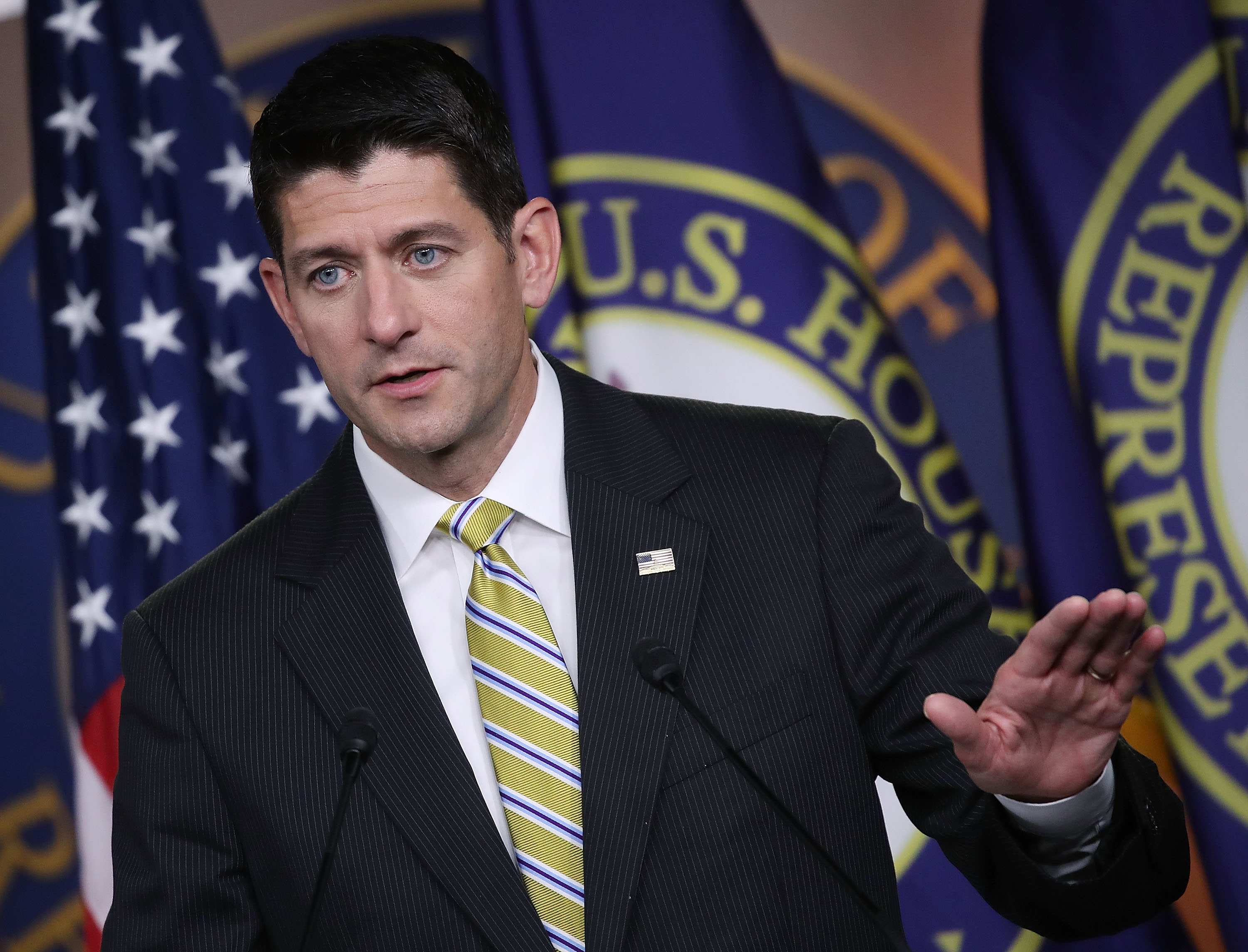 Speaker Paul Ryan Holds Weekly Media Briefing At U.S. Capitol