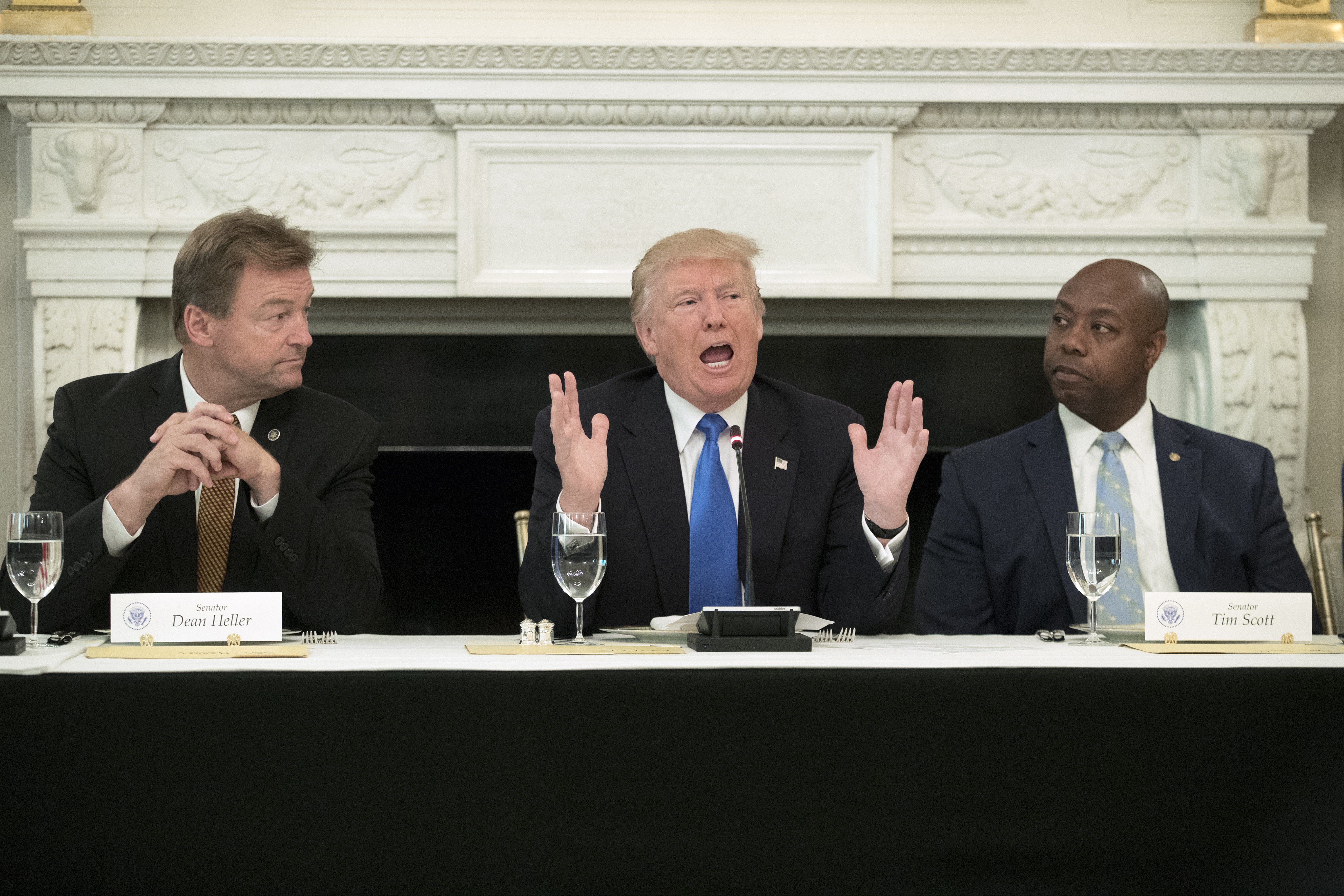 U.S. President Donald Trump Hosts Members of the U.S. Congress at the White House