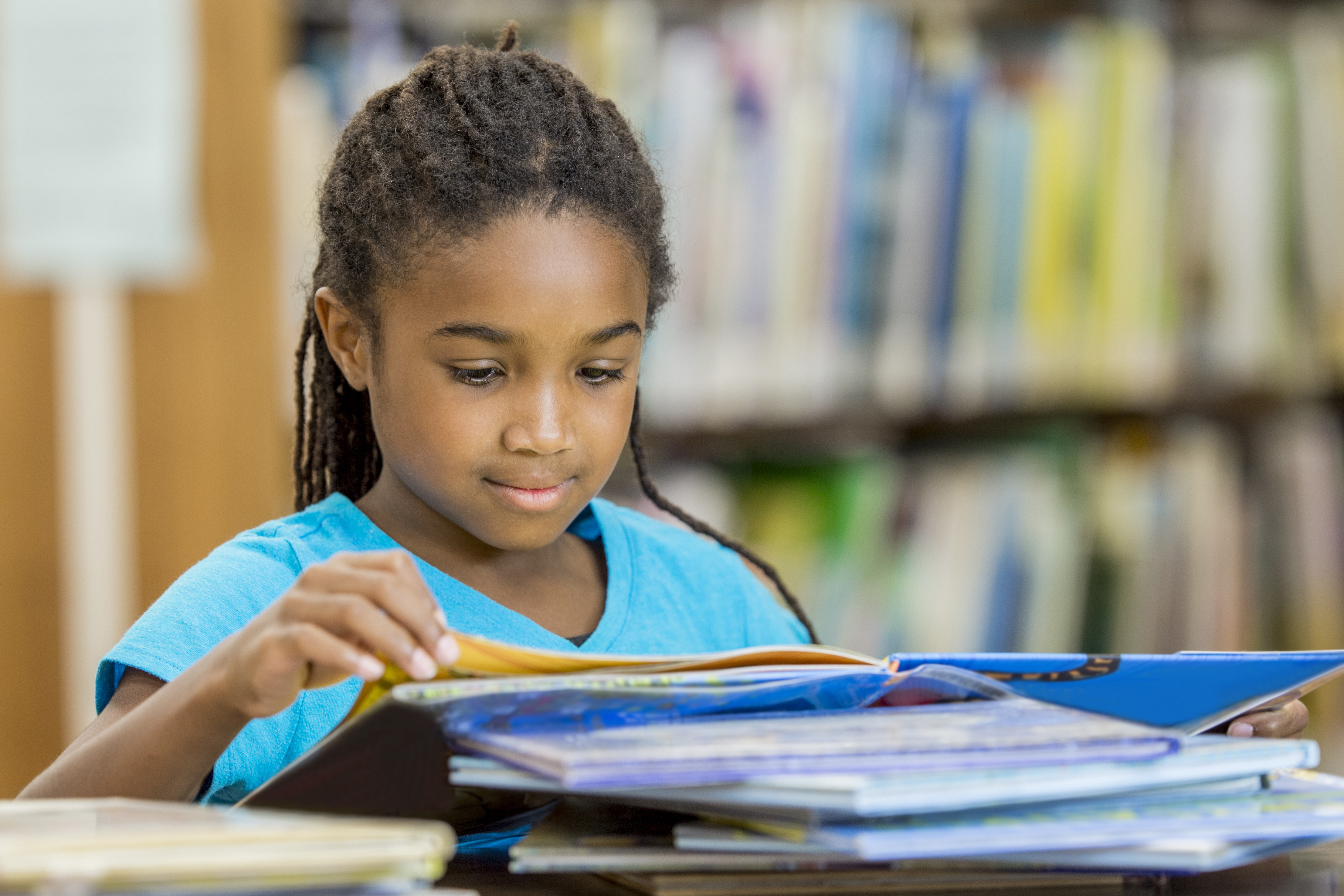 Looking Through Books at the Library