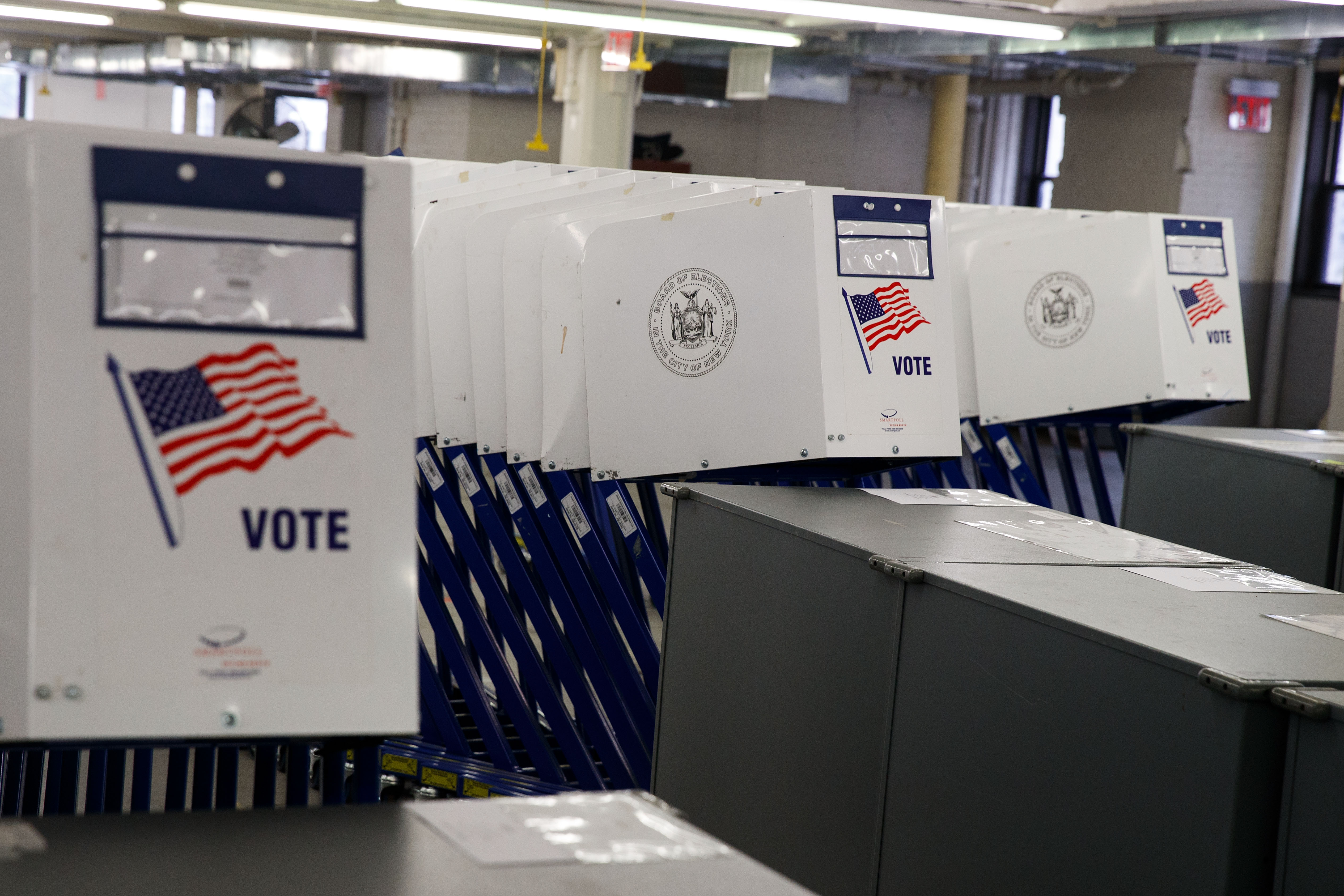 Polling Machines Are Prepared For Tuesday's Presidential Election