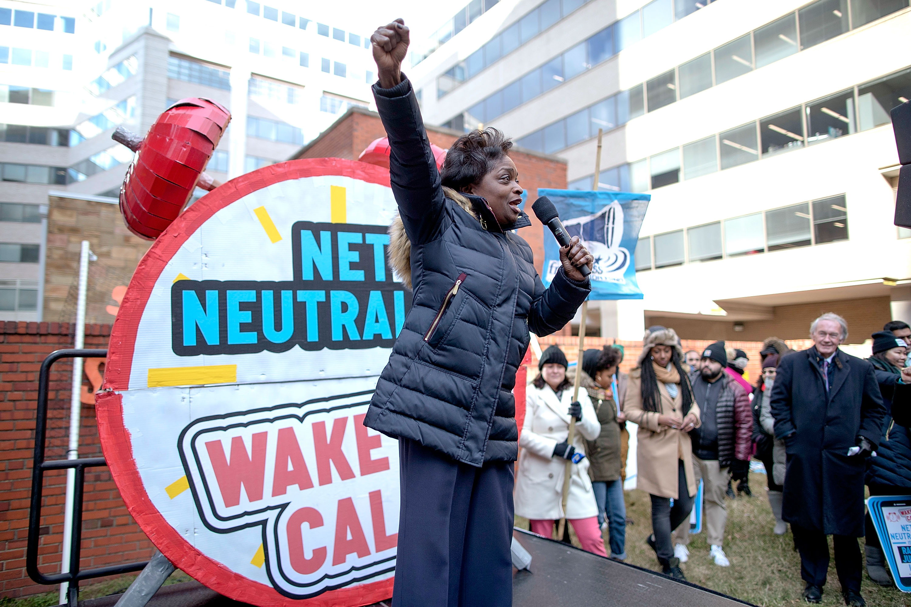 Protestors Rally At FCC Against Repeal Of Net Neutrality Rules