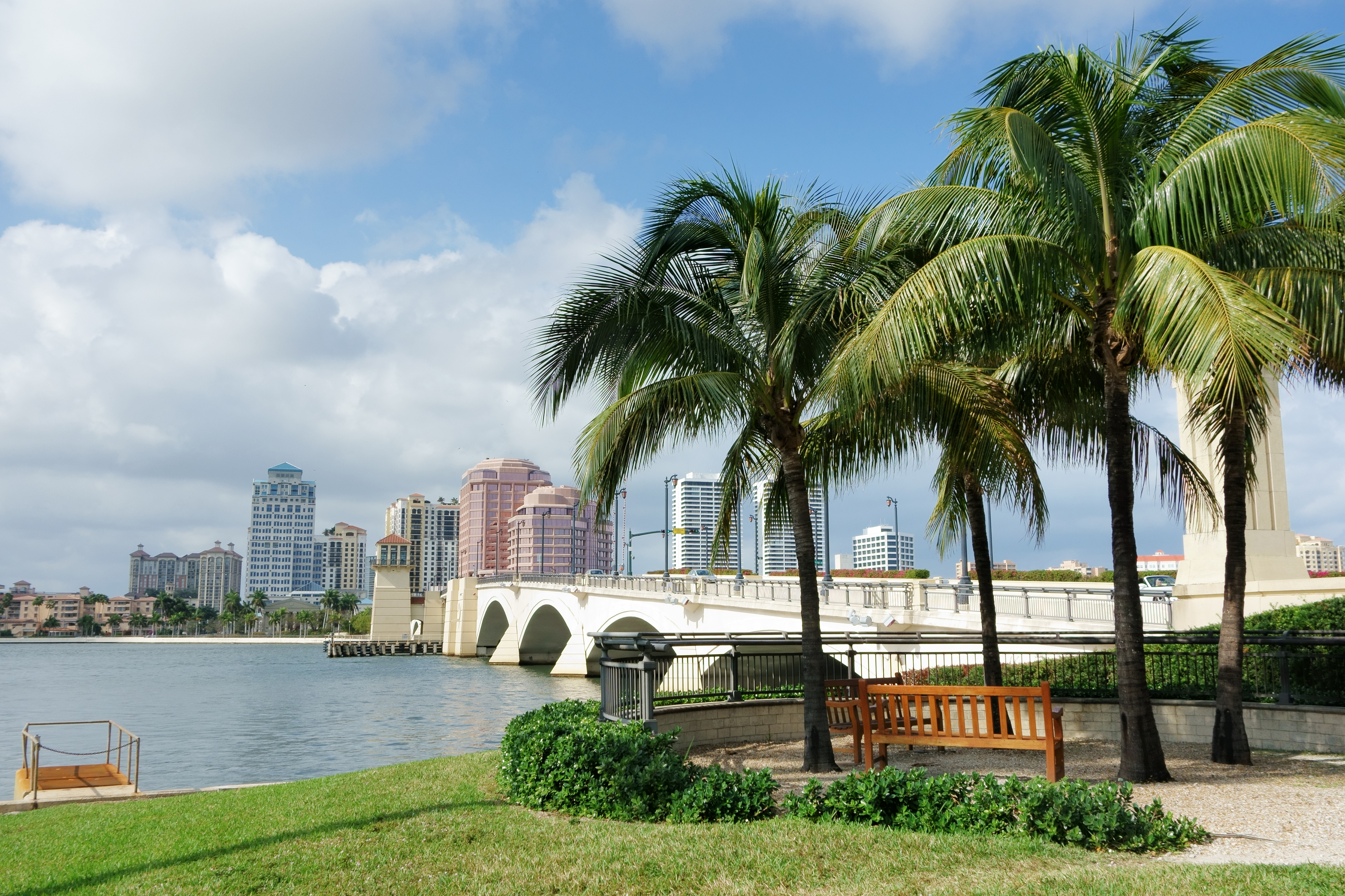 West Palm Beach cityscape viewed across Intracoastal Waterway