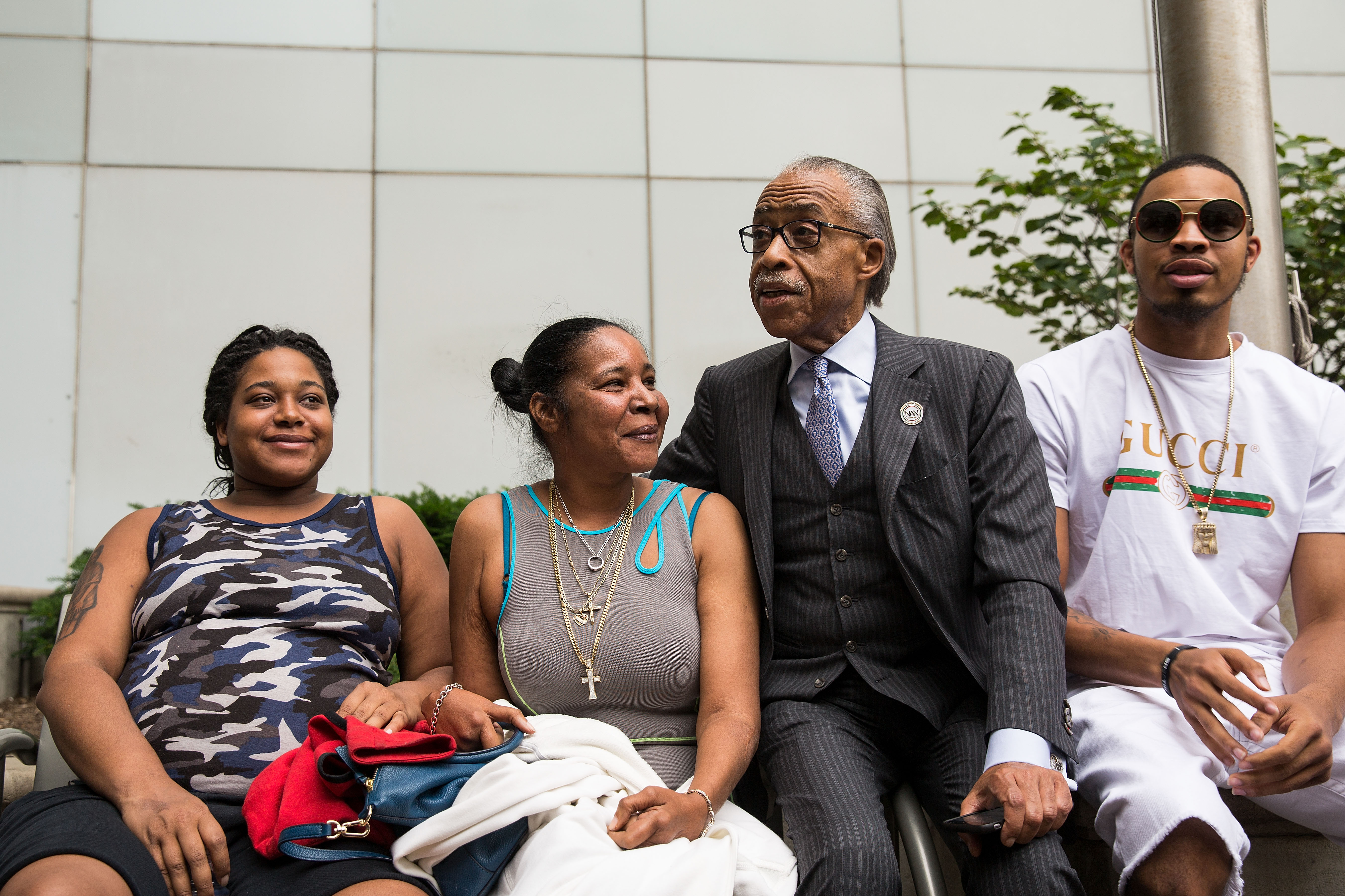Rev. Al Sharpton And Family Of Police Chokehold Death Victim Eric Garner Brief The Media After Meeting With DOJ Officials