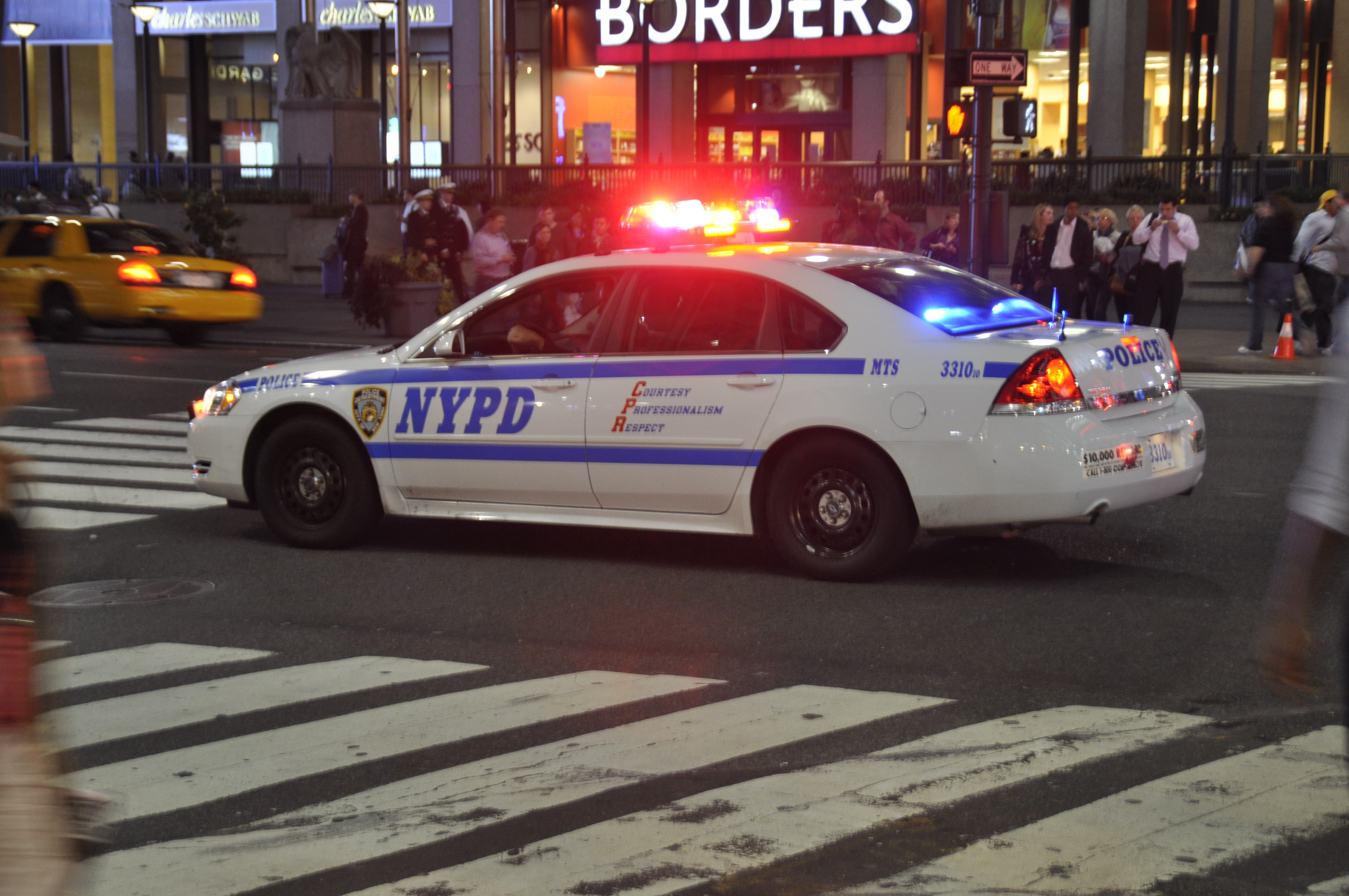 police car on a emergency call