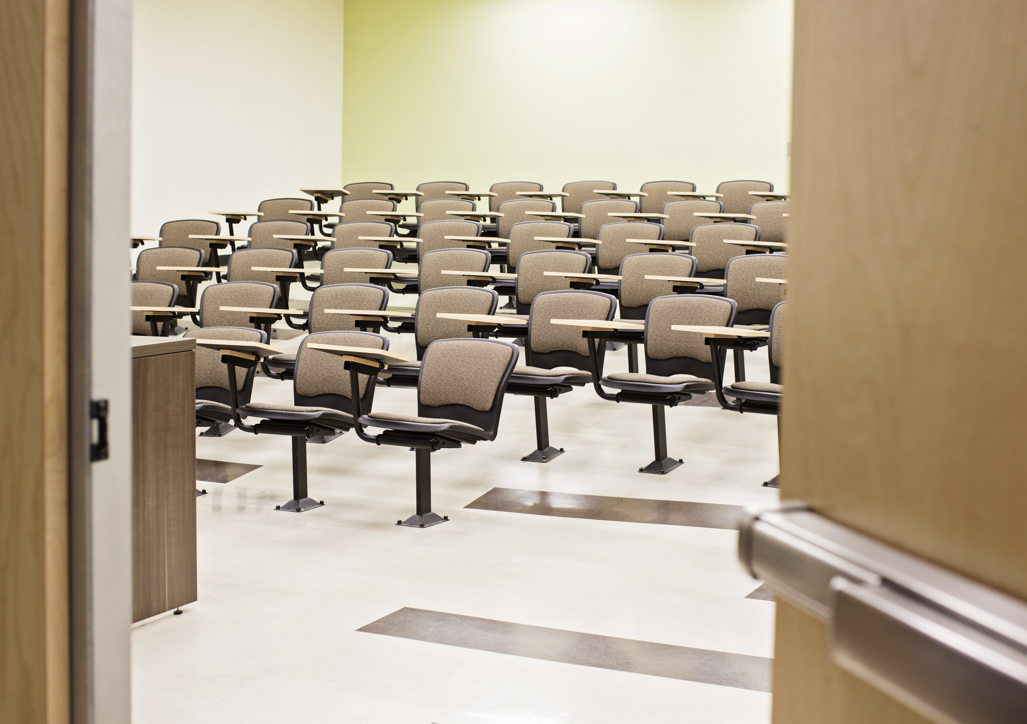 Seats in empty lecture hall