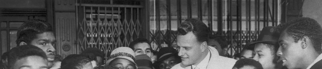Billy Graham Talking With Harlem Youths
