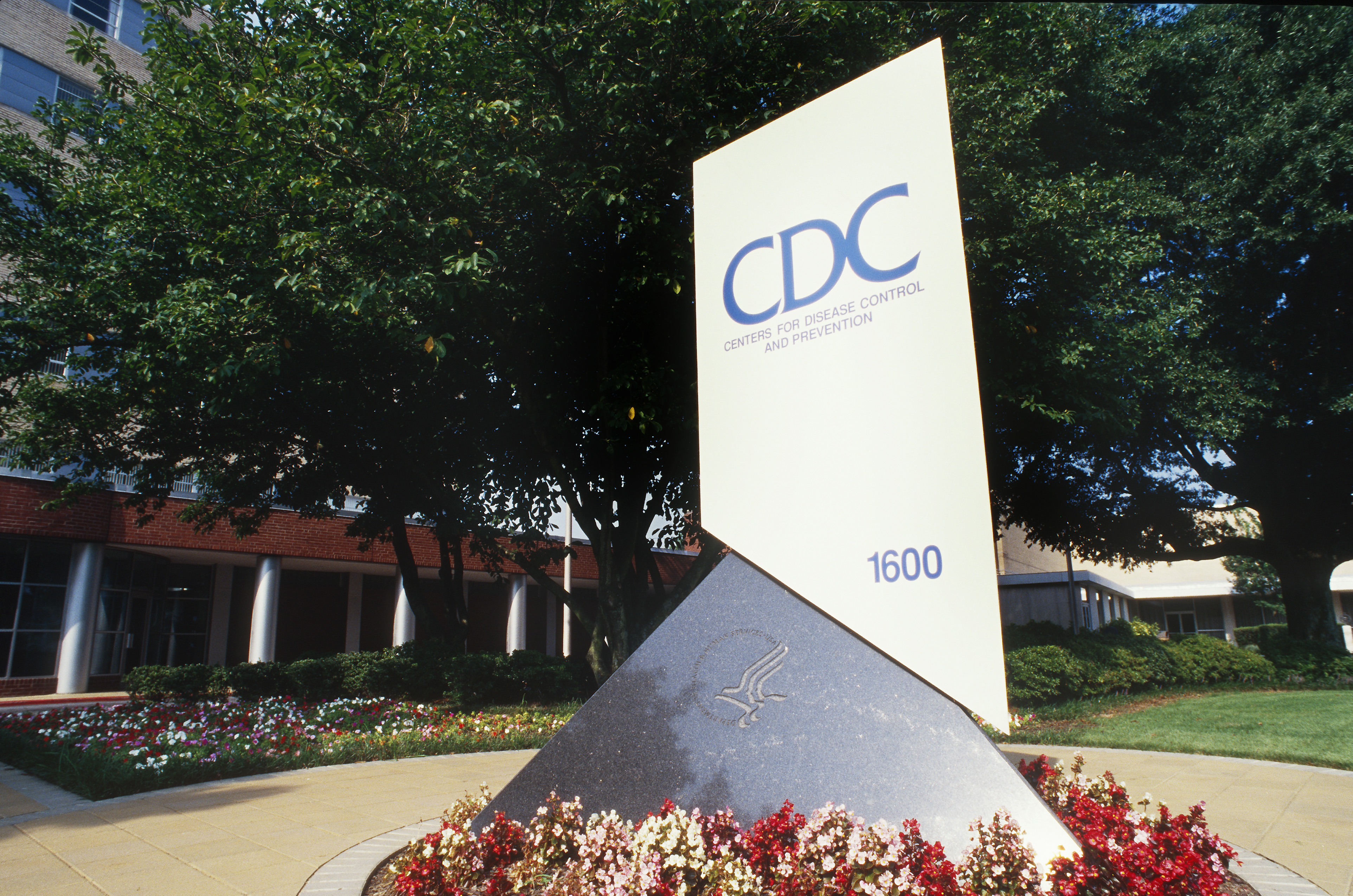 The front entrance of the Center for Disease Control and Prevention (CDC) in Atlanta, Georgia.