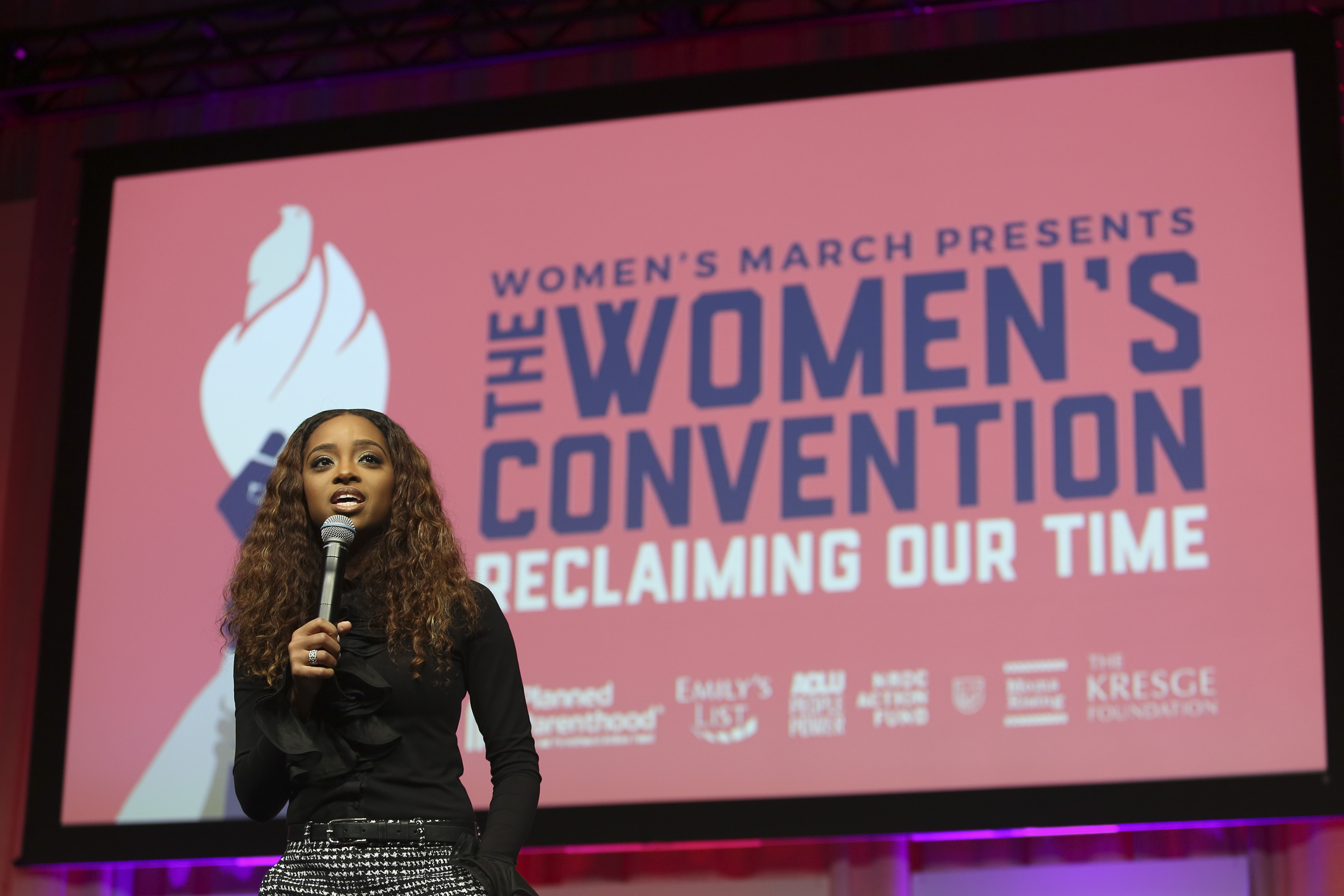 Tamika Mallory, National co-chair of Women's March speaks at...