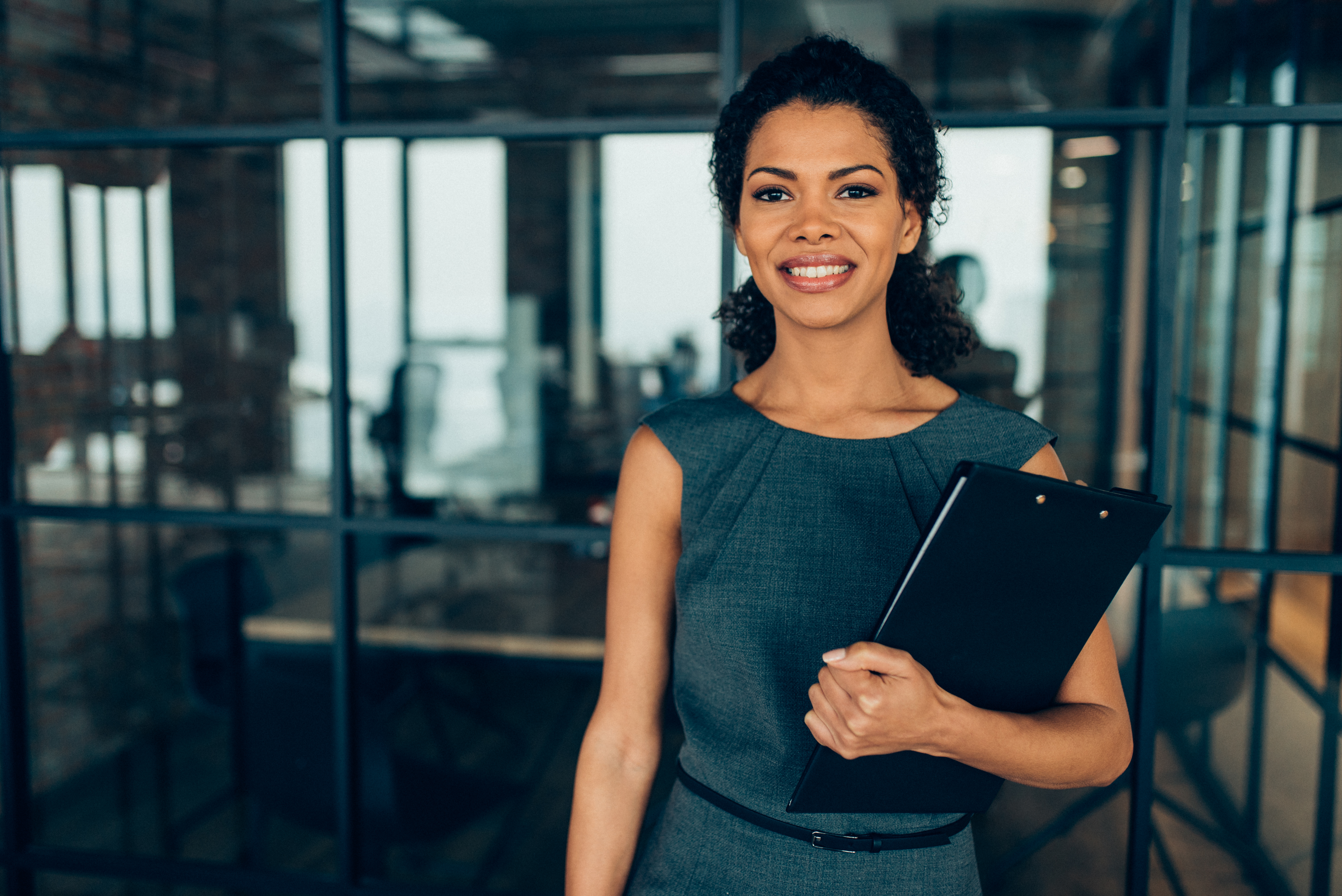 Portrait of a modern Afro-american businesswoman