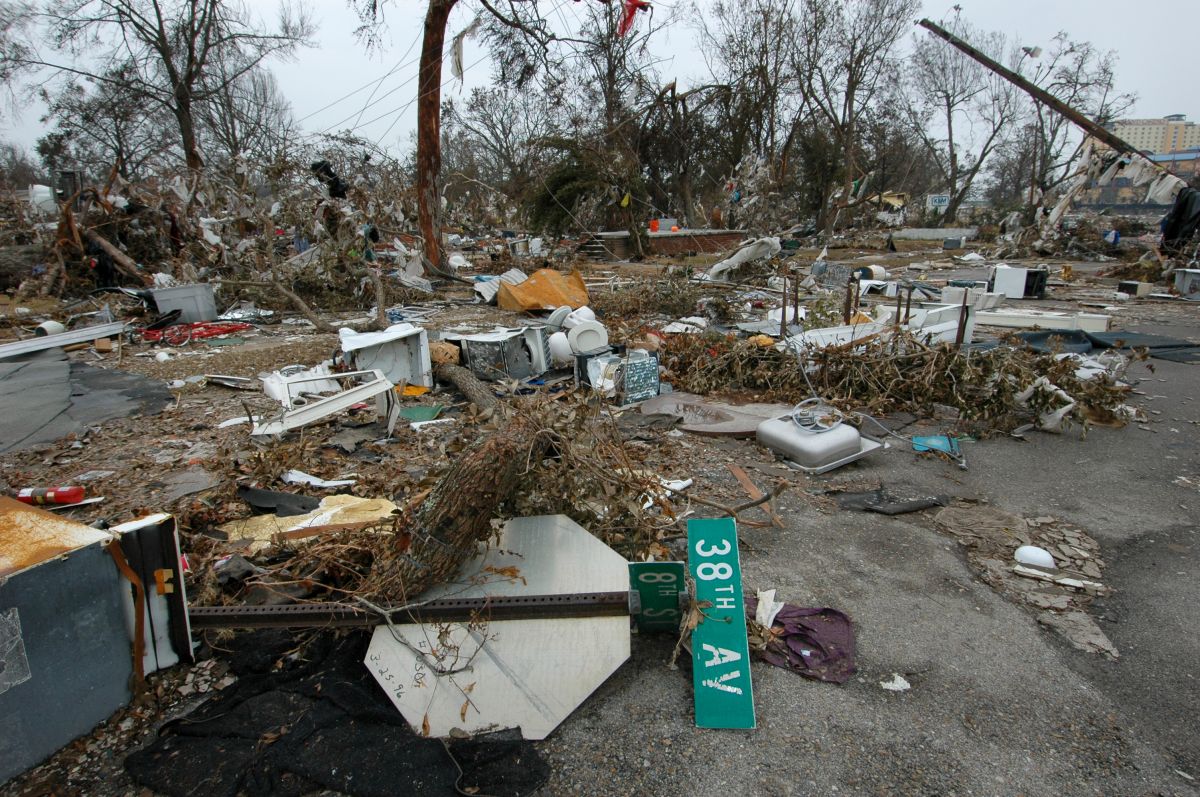 The aftermath of Hurricane Katrina.