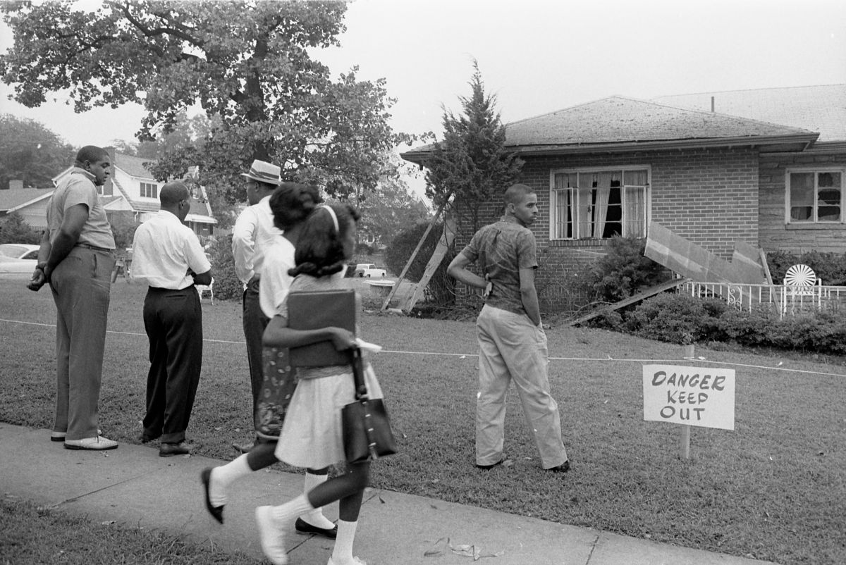 Outside Arthur Shores' Bombed Home