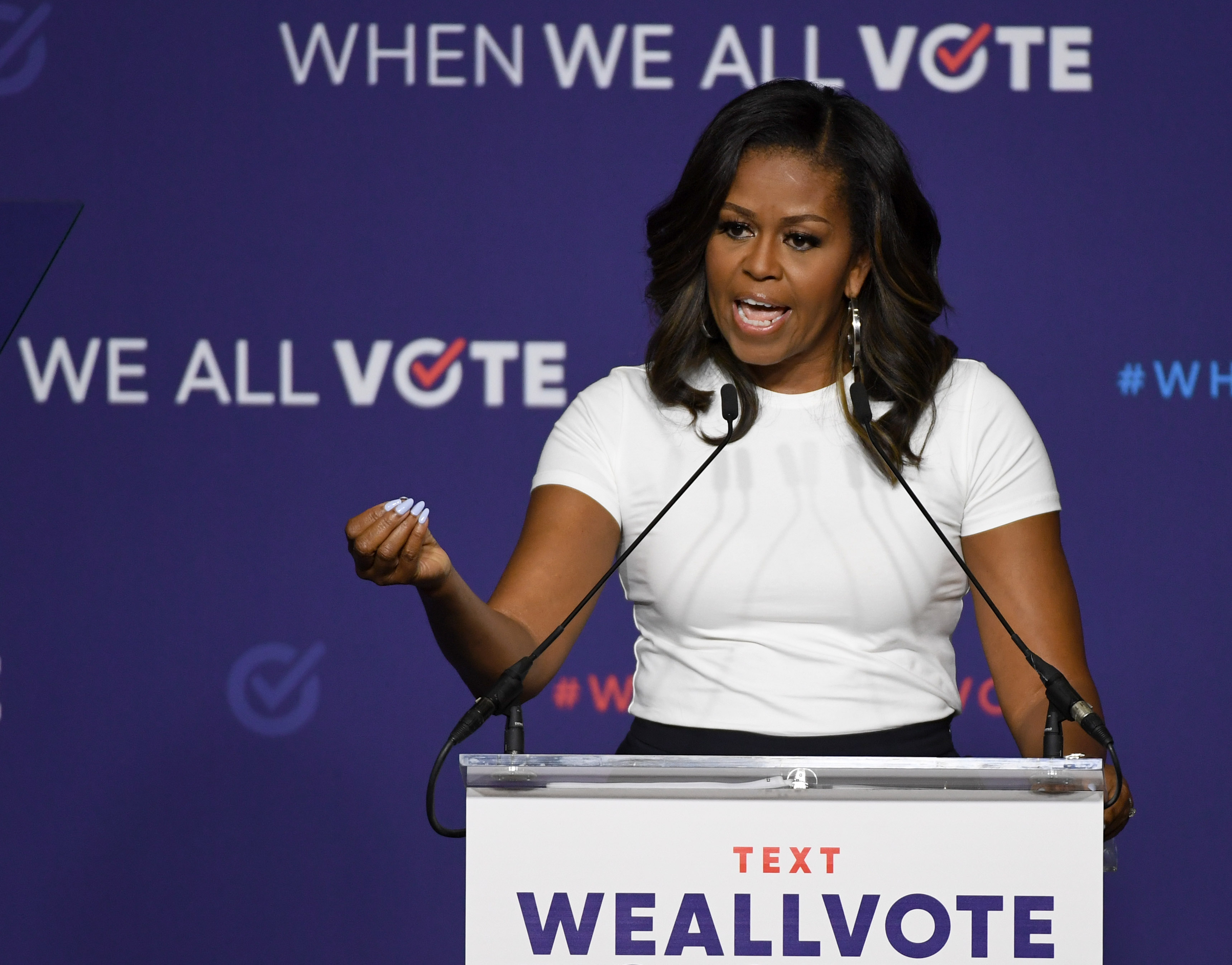 Michelle Obama Attends 'When We All Vote' Rally In Las Vegas