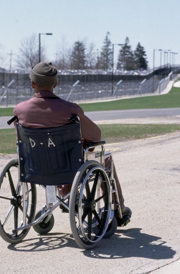 Wheelchair Bound Prisoner Gazing Across Laurel Highlands Yard