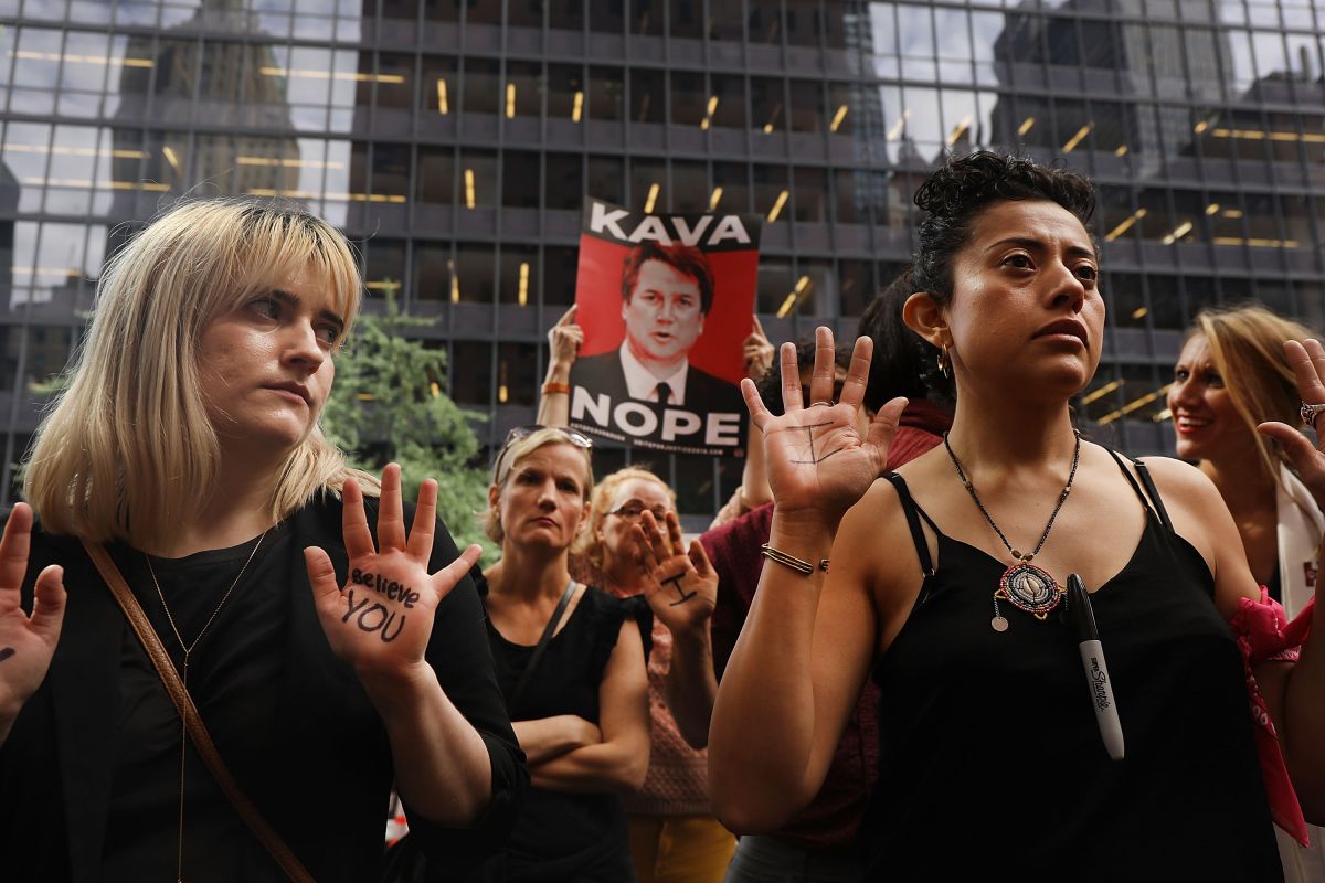Protesters Demonstrate Against Supreme Court Nominee Brett Kavanaugh On Day Of Hearing With His Accuser Dr. Christine Blasey Ford