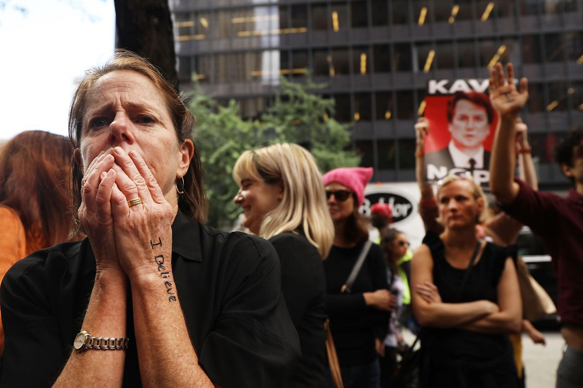 Protesters Demonstrate Against Supreme Court Nominee Brett Kavanaugh On Day Of Hearing With His Accuser Dr. Christine Blasey Ford
