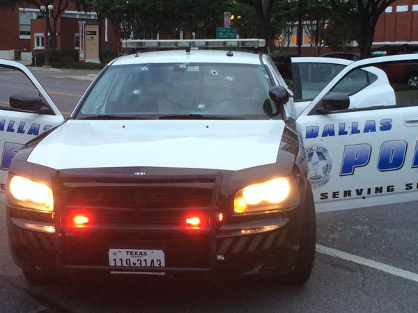 Dallas Police Headquarters Damaged by Gunfire from Shooter