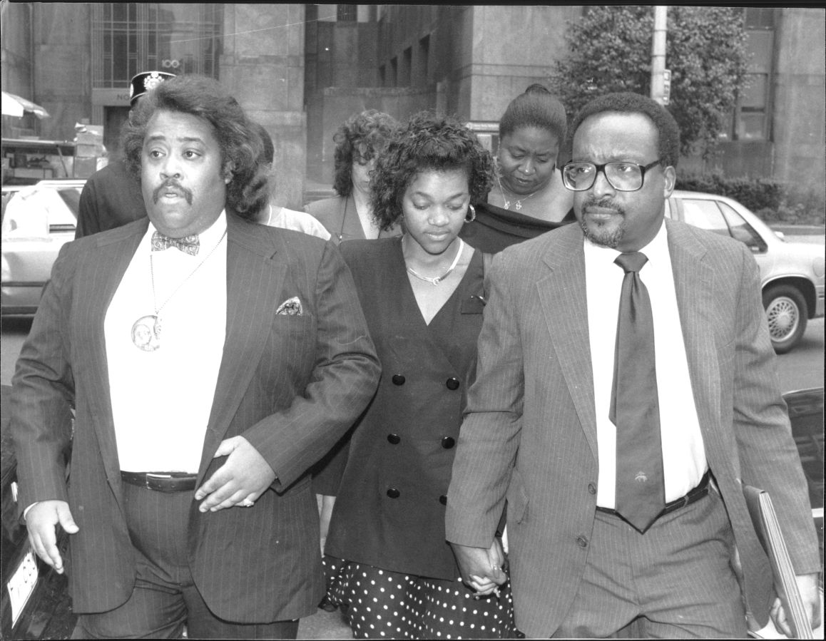 New York City's Central Park Jogger Trial (from left to right: Al Sharpton, Tawana Brawley & C. Vernon Mason)