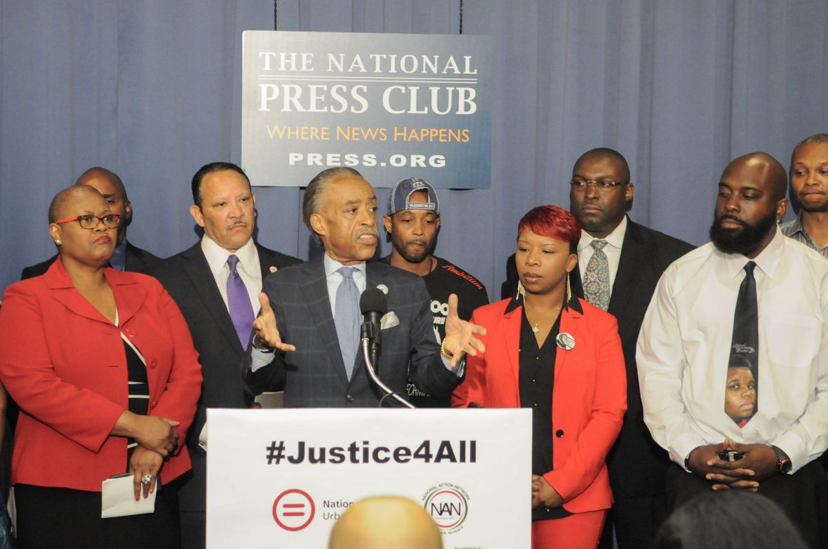 Civil rights leaders join the families of Michael Brown and Eric Garner at a press conference