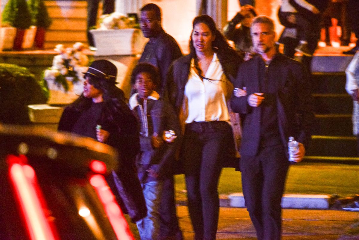 Tragic Kim Porter's two sons and former beau Diddy leave her emotional wake in Georgia.