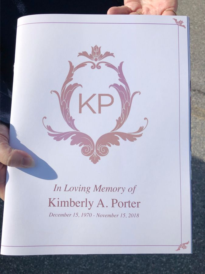 The order of service for the funeral service of Kim Porter at the Cascade Hills Church in Columbus, Georgia