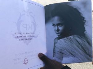 The order of service for the funeral service of Kim Porter at the Cascade Hills Church in Columbus, Georgia