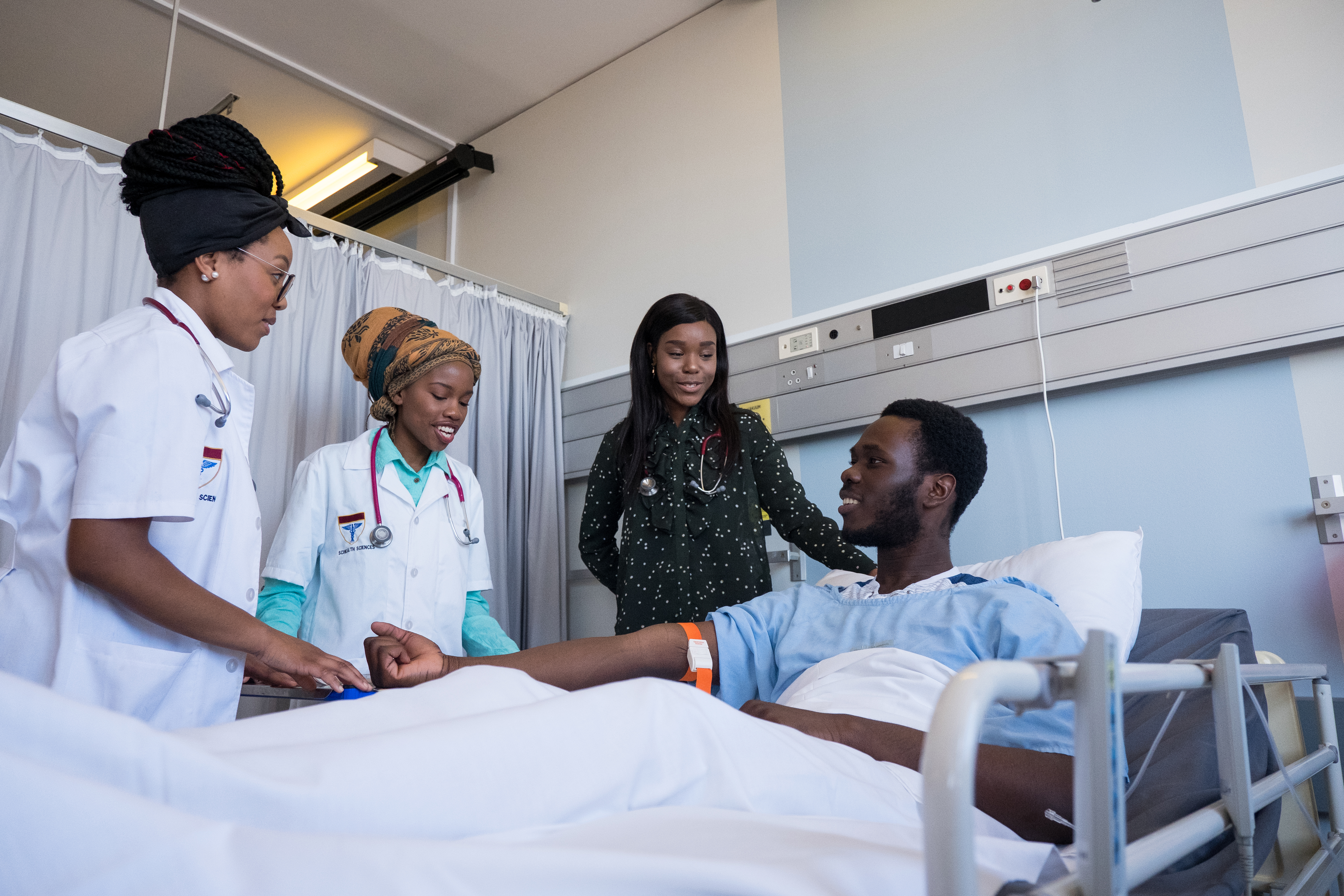 Attending to the patient