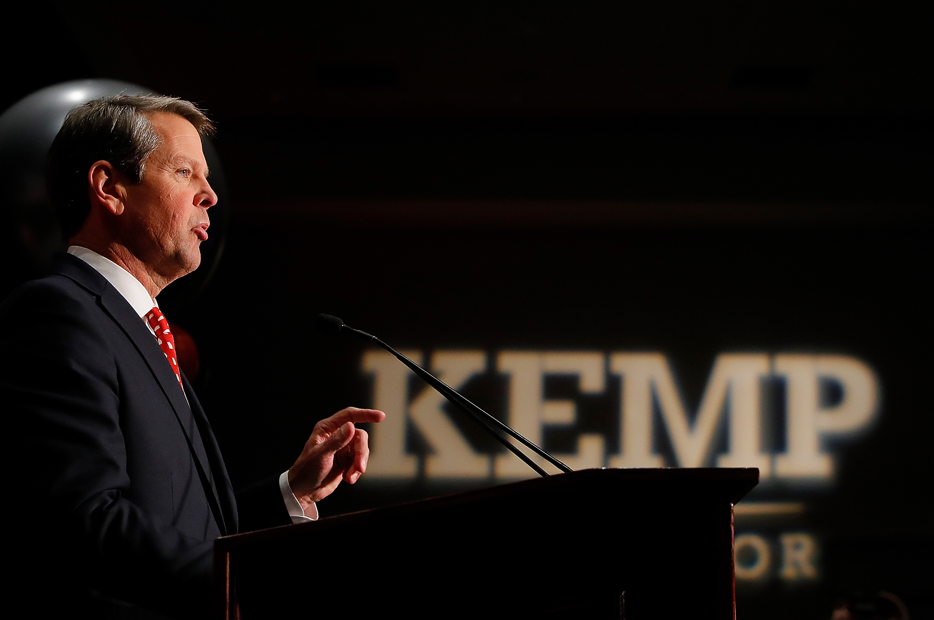 Republican Candidate For Governor Brian Kemp Attends Election Night Event In Athens, Georgia