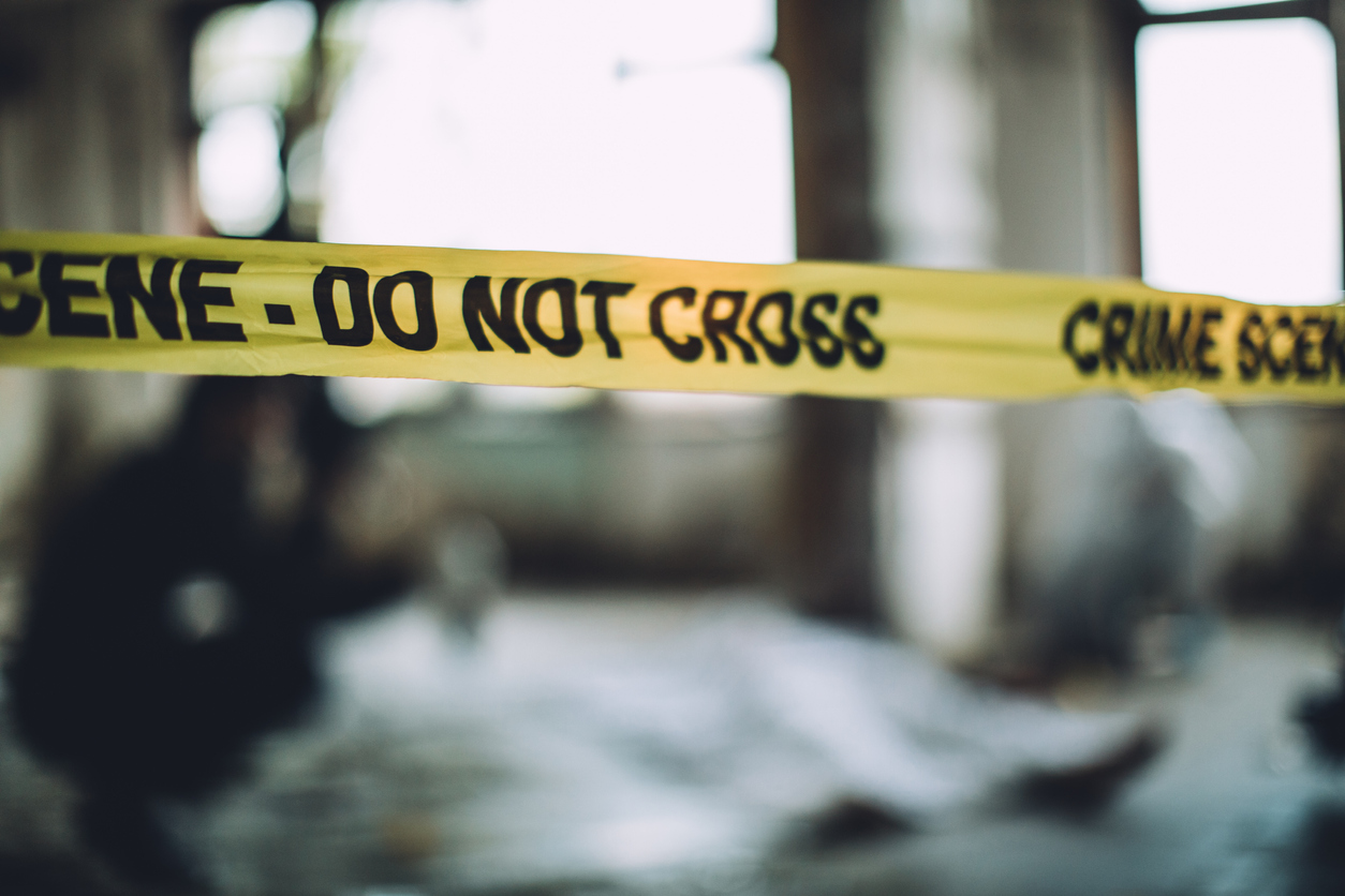 Cordon Tape On A Murder Scene