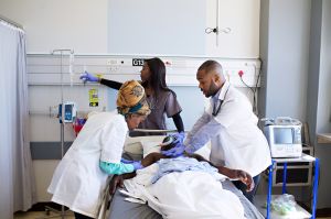Trying to save a life teamwork CPR Hospital Scene