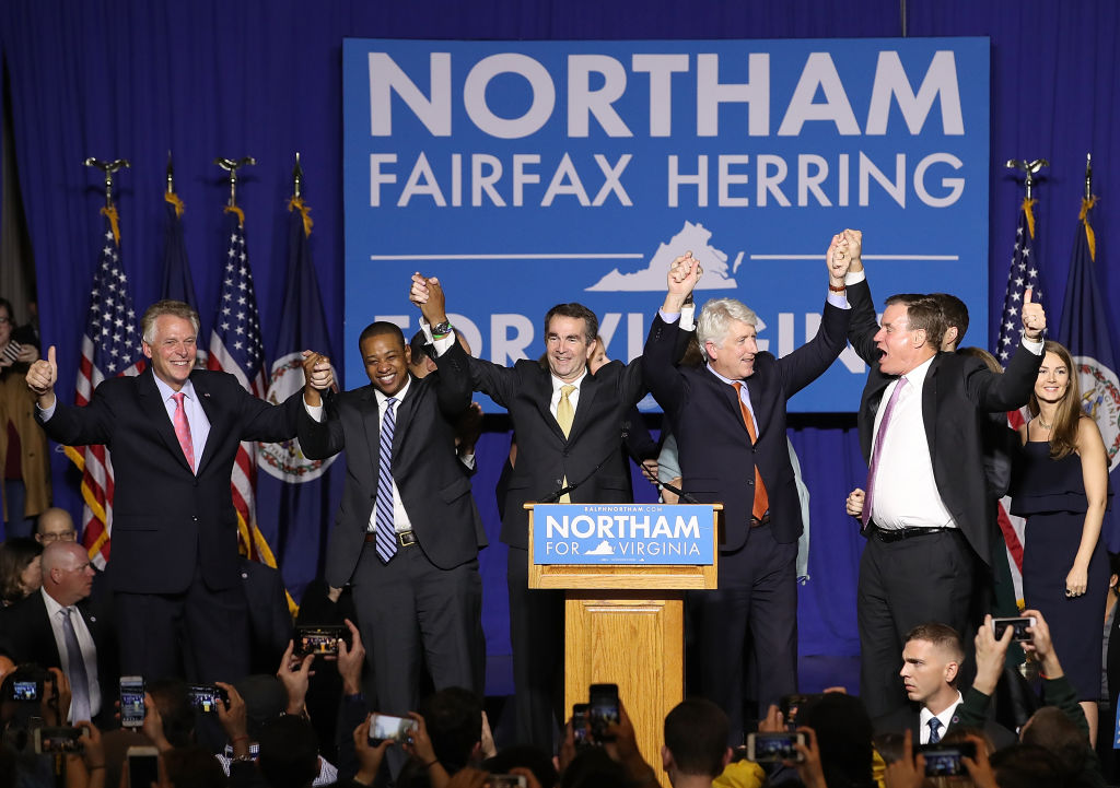 Virginia Gubernatorial Candidate Ralph Northam Holds Election Night Gathering In Fairfax, Virginia