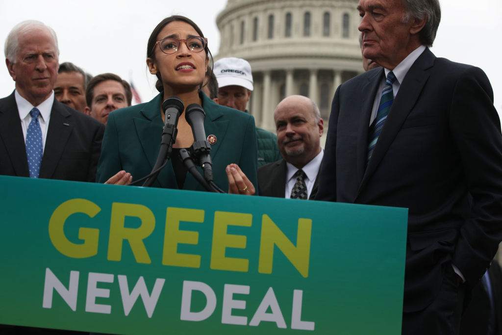 Democratic Lawmakers Rep. Alexandria Ocasio-Cortez And Sen. Ed Markey Unveil Their Green New Deal Resolution