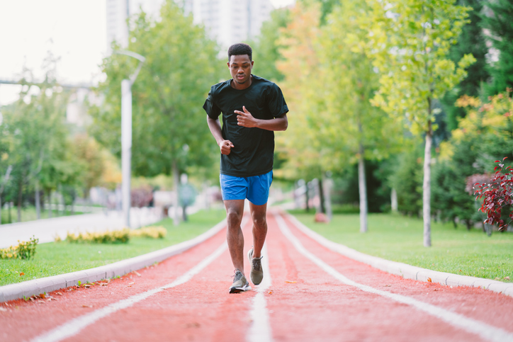 Runner running at running track